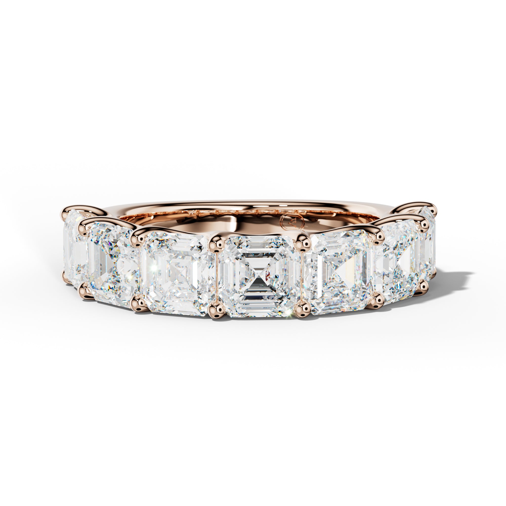 6.0 Carat Asscher Diamond Half Anniversary Band U Prong