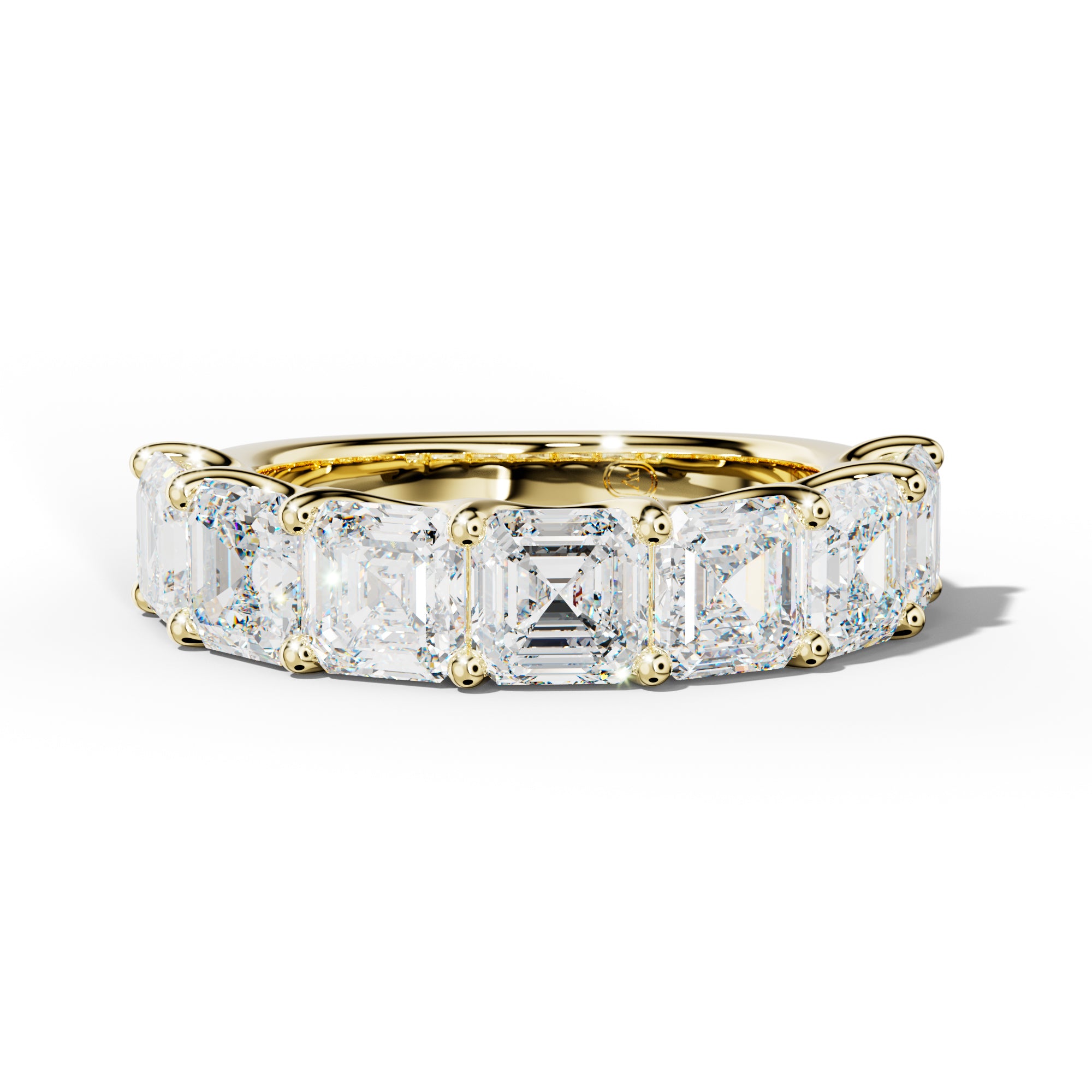 6.0 Carat Asscher Diamond Half Anniversary Band U Prong