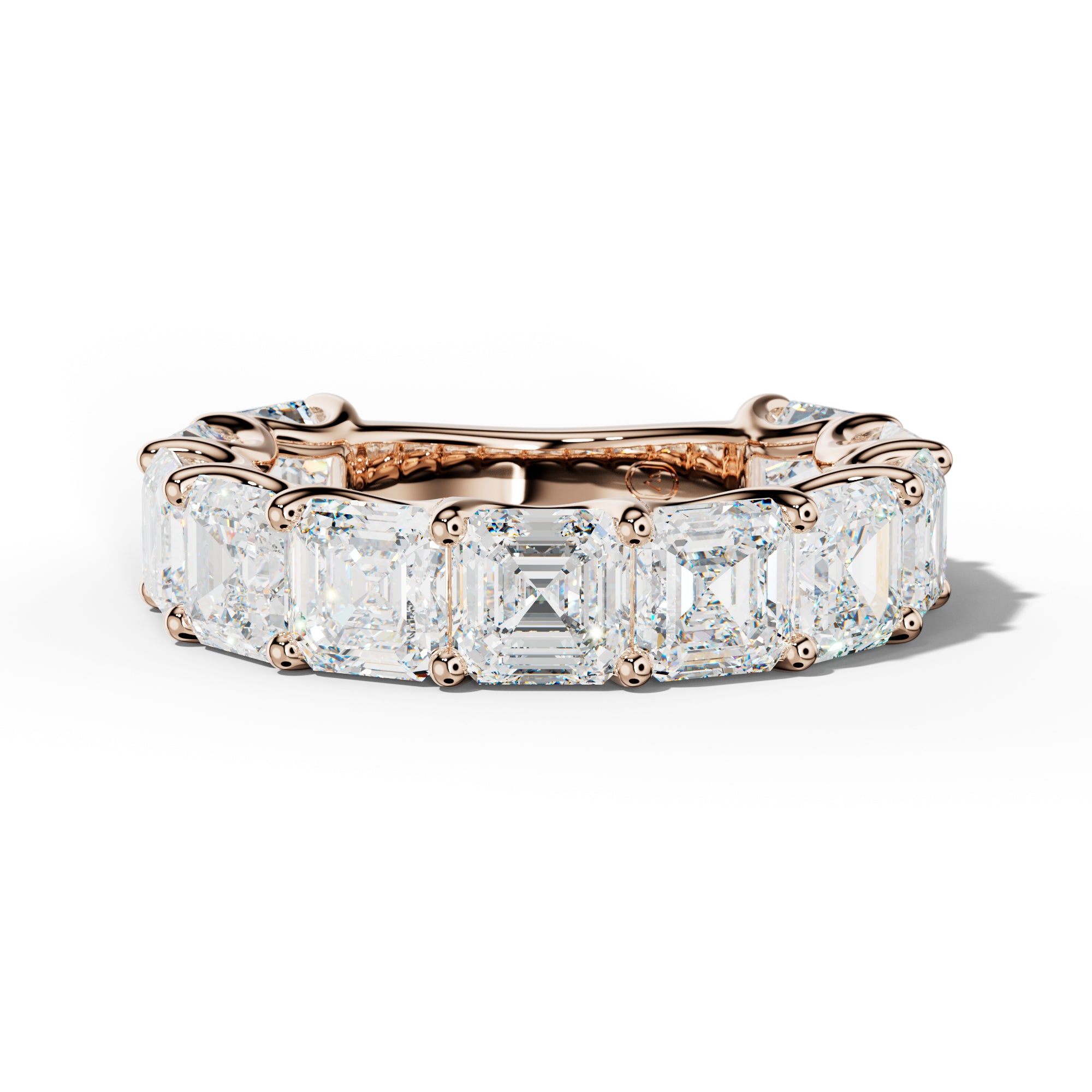 8.0 Carat Asscher Diamond 3/4 Anniversary Band U Prong