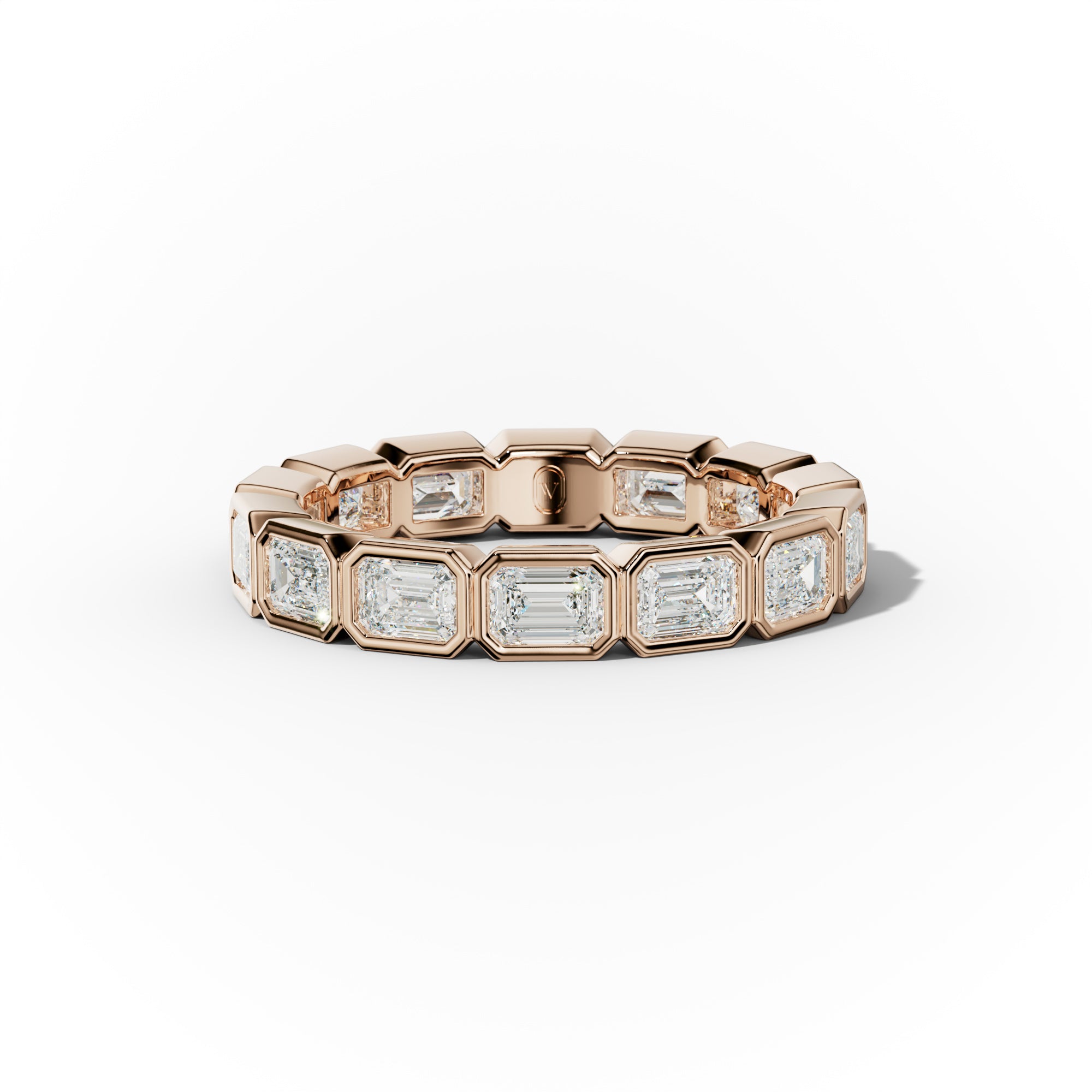2.0 Carat East West Bezel Set Emerald Cut Diamond Eternity Band