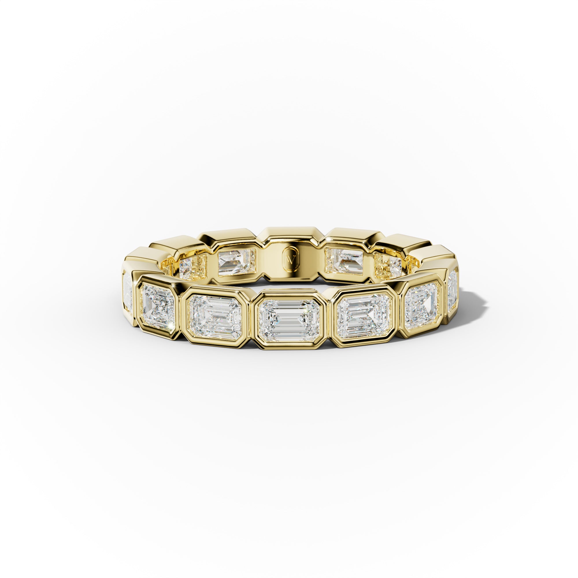 2.0 Carat East West Bezel Set Emerald Cut Diamond Eternity Band