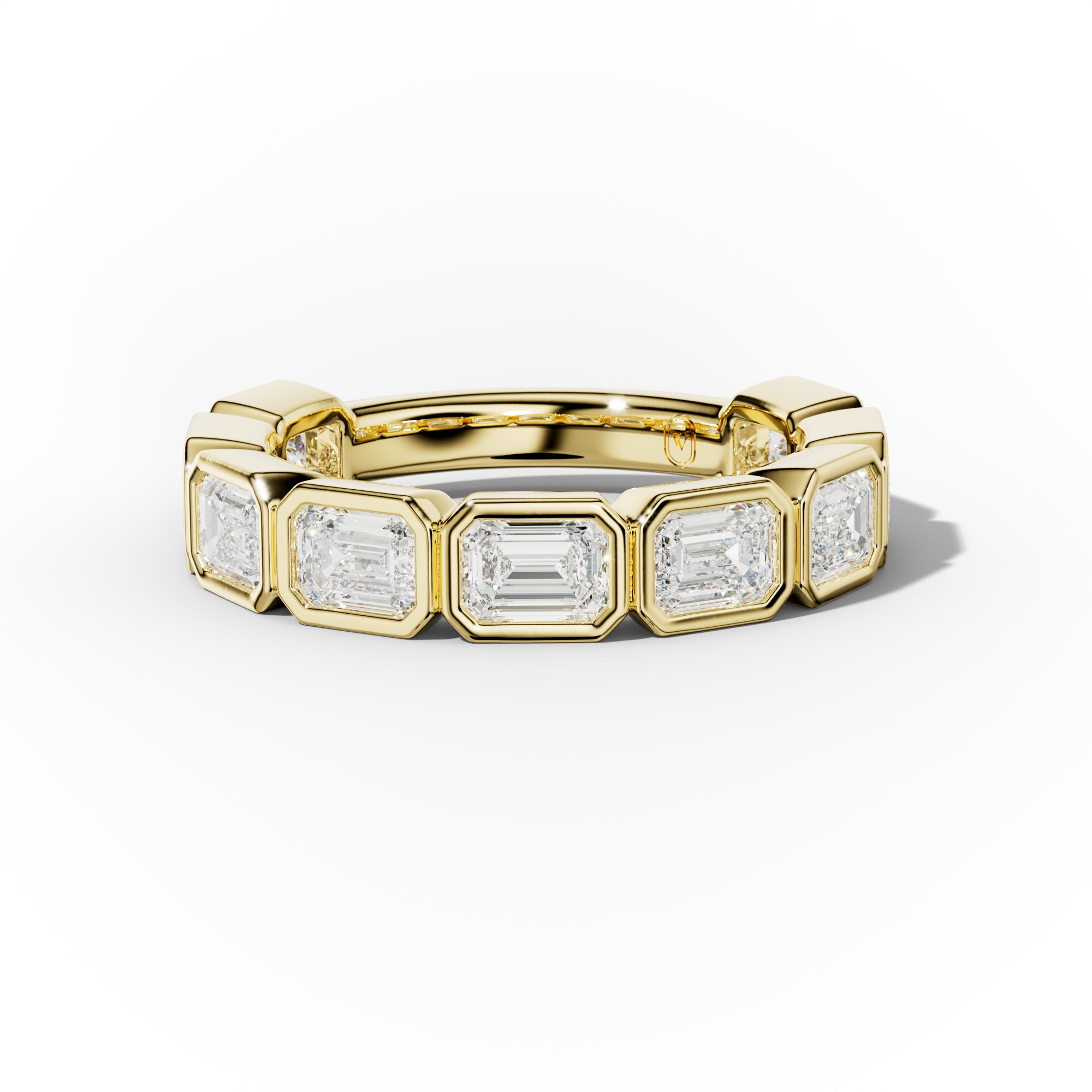 2.0 Carat East West Emerald Cut Bezel Set Diamond Anniversary Band