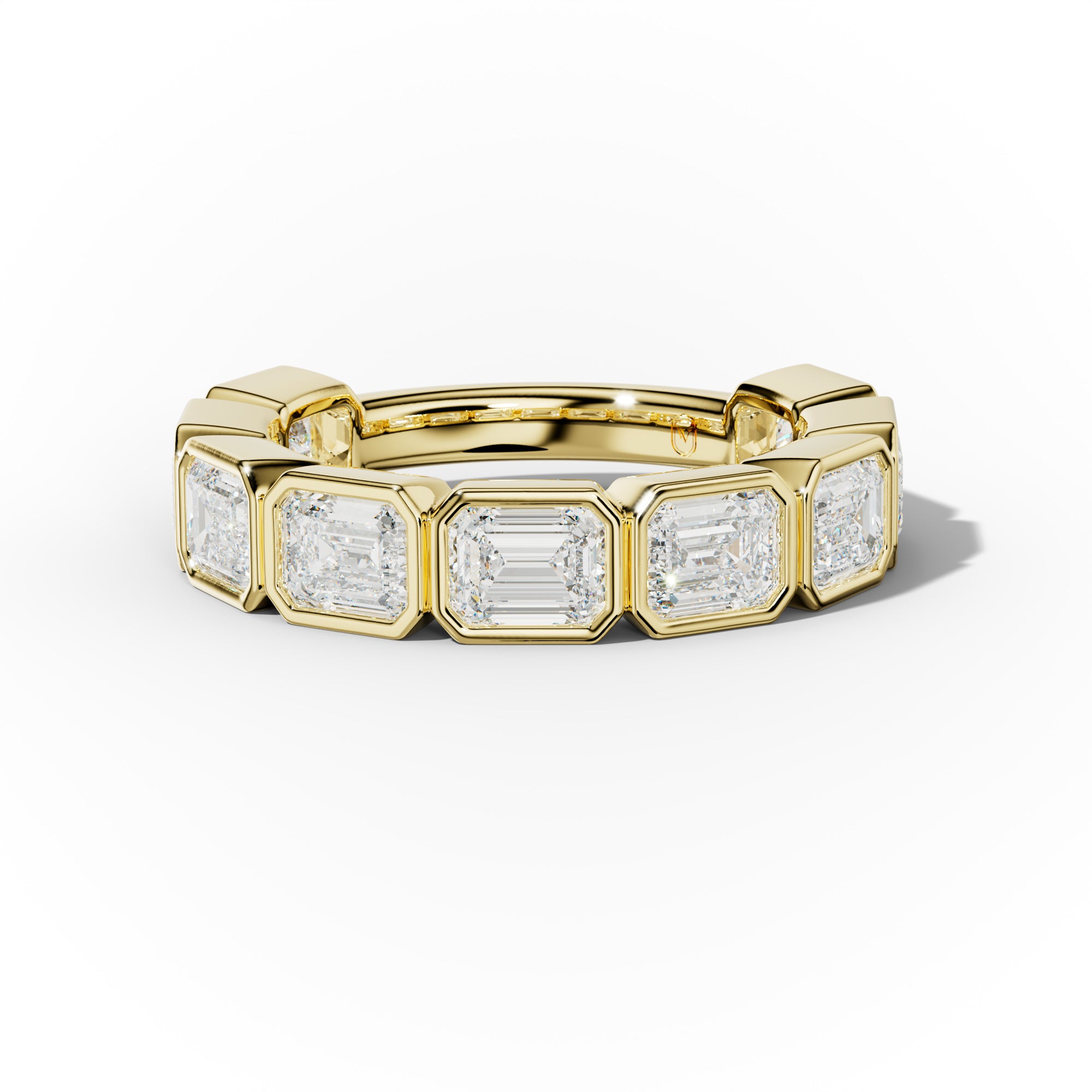 3.0 Carat East West Emerald Cut Bezel Set Diamond Anniversary Band