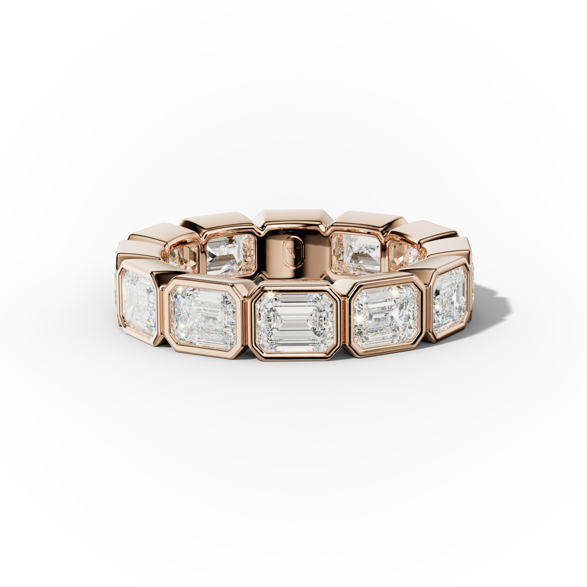 4.0 Carat East West Emerald Cut Bezel Set Diamond Eternity Band