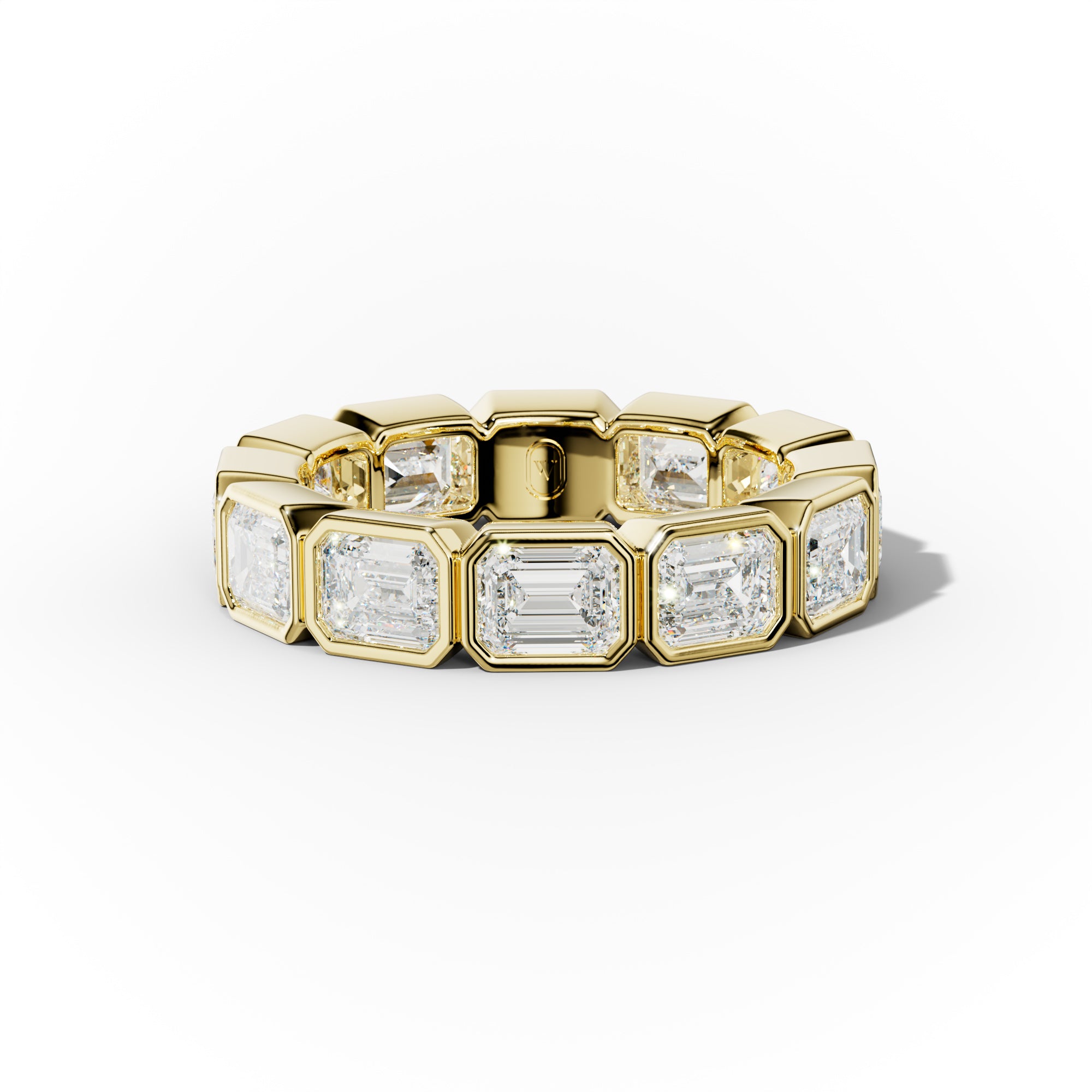 4.0 Carat East West Emerald Cut Bezel Set Diamond Eternity Band