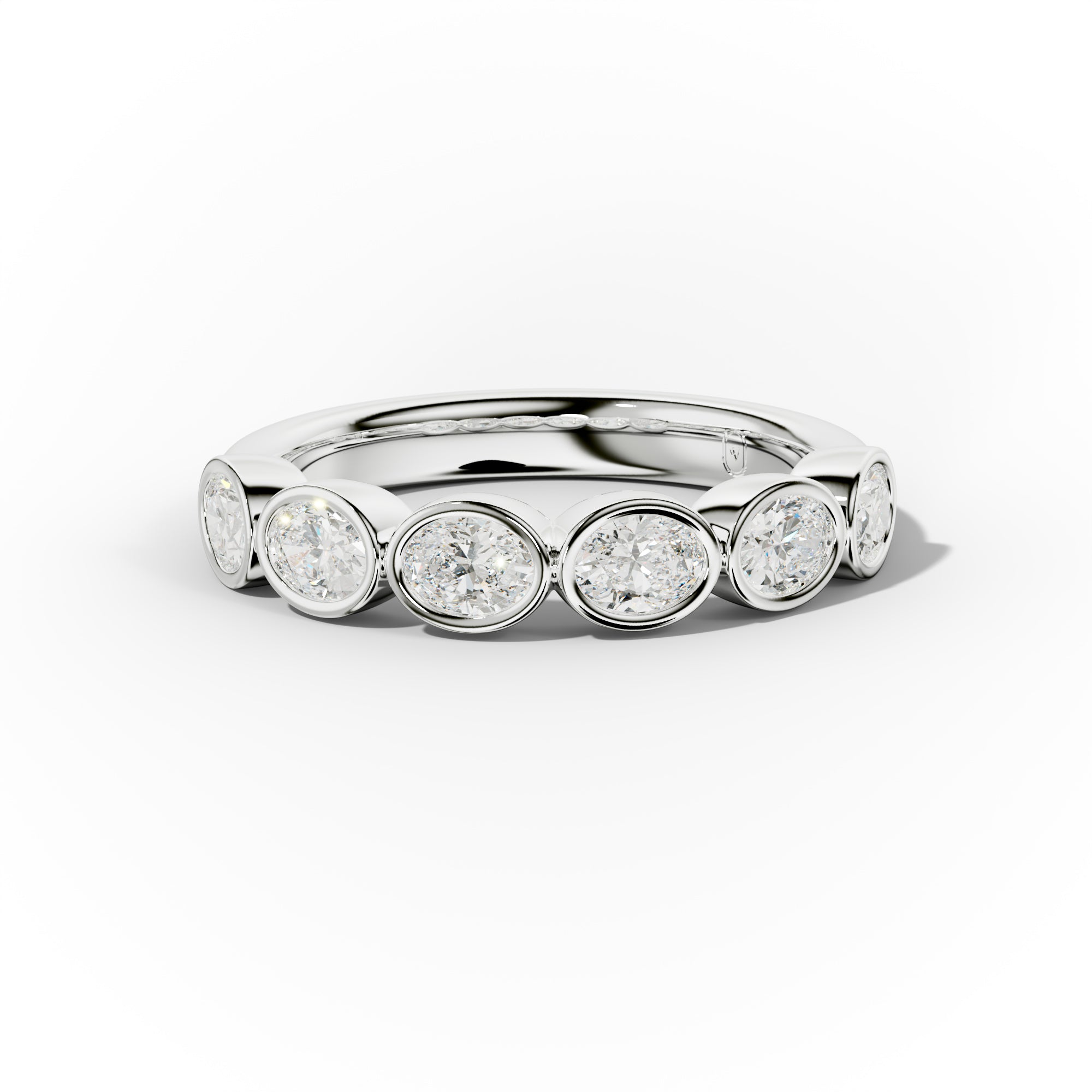 1.0 Carat East West Oval Bezel Set Diamond Anniversary Band