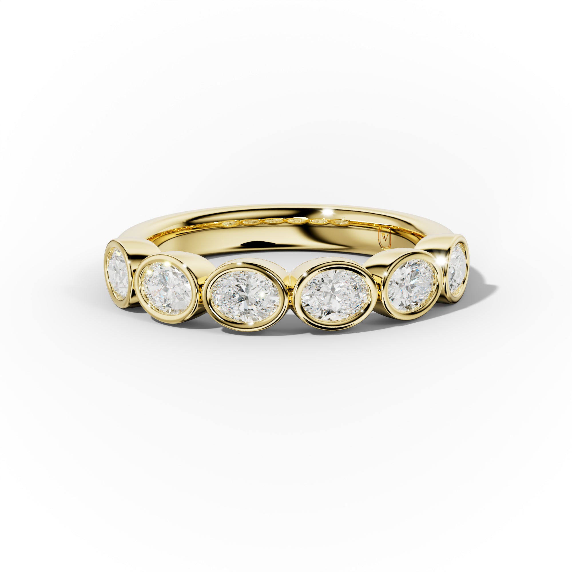 1.0 Carat East West Oval Bezel Set Diamond Anniversary Band