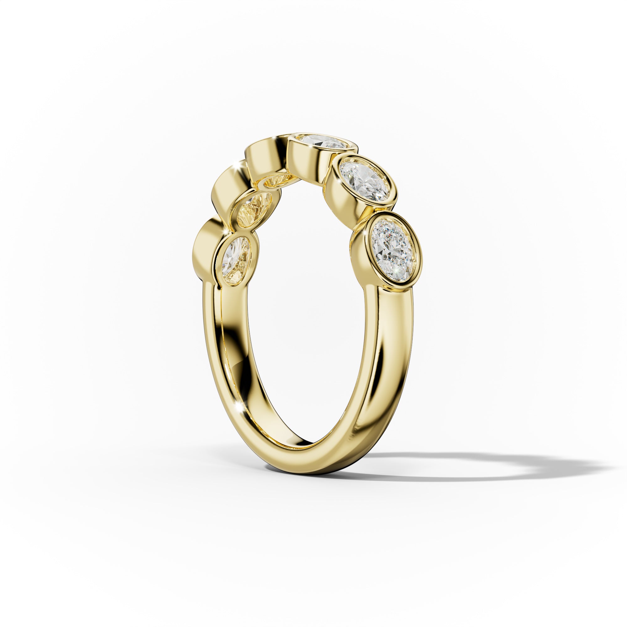 1.0 Carat East West Oval Bezel Set Diamond Anniversary Band
