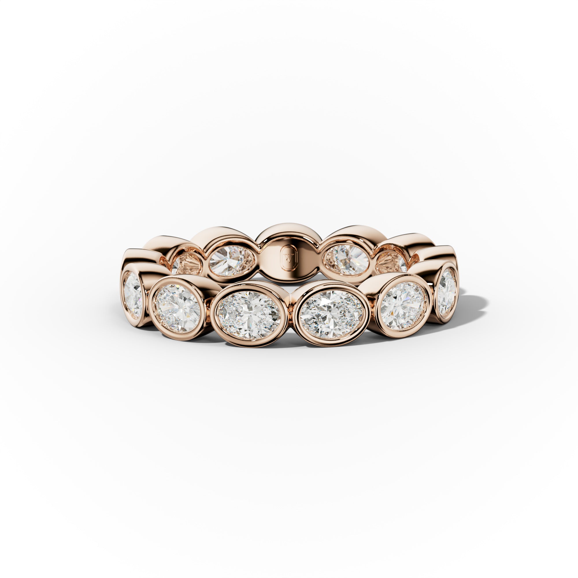 2.0 Carat East West Bezel Set Oval Diamond Eternity Band