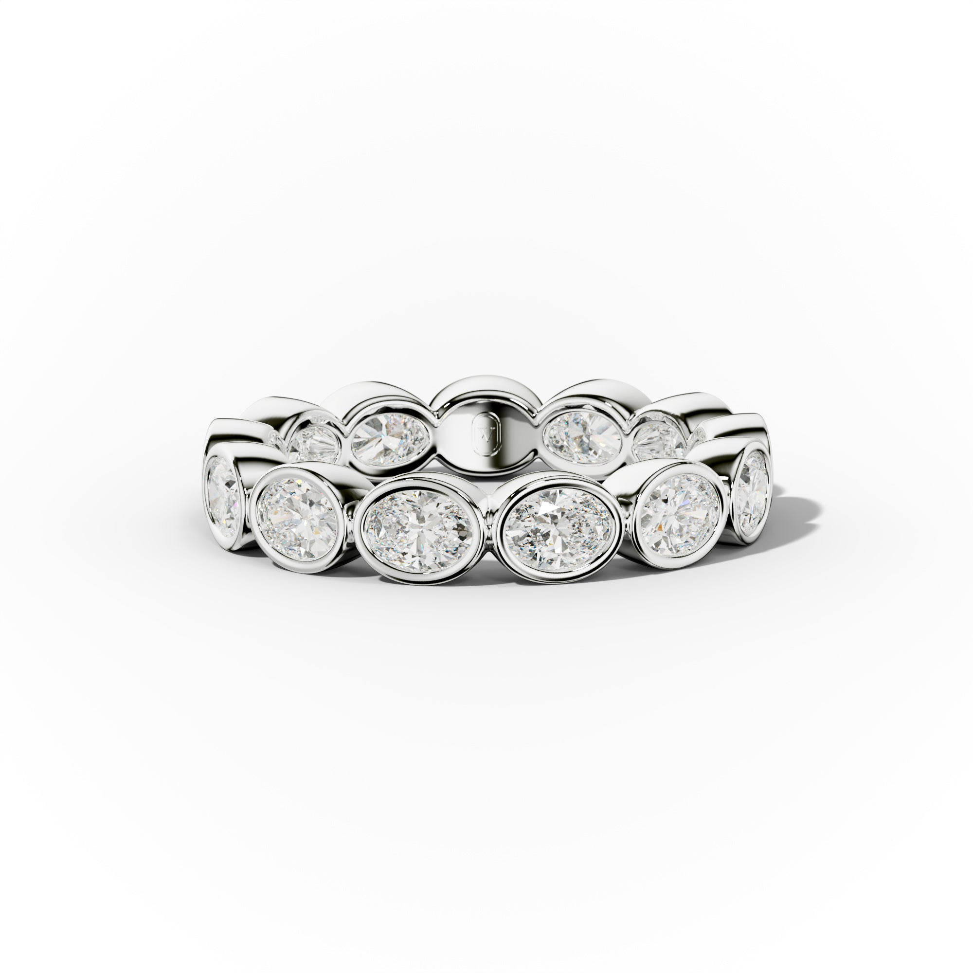 2.0 Carat East West Bezel Set Oval Diamond Eternity Band
