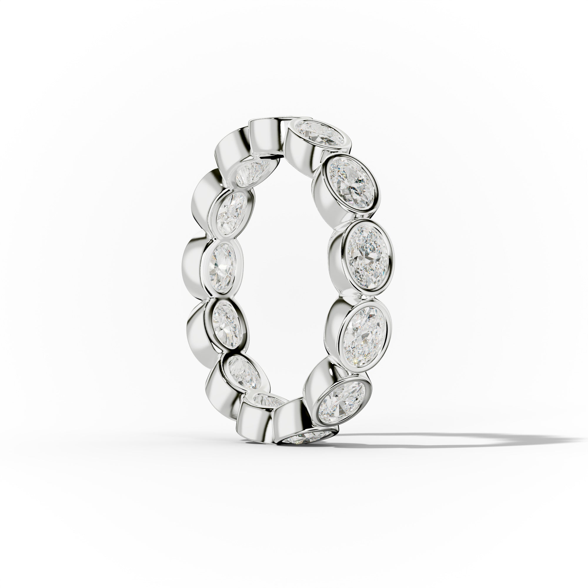 2.0 Carat East West Bezel Set Oval Diamond Eternity Band