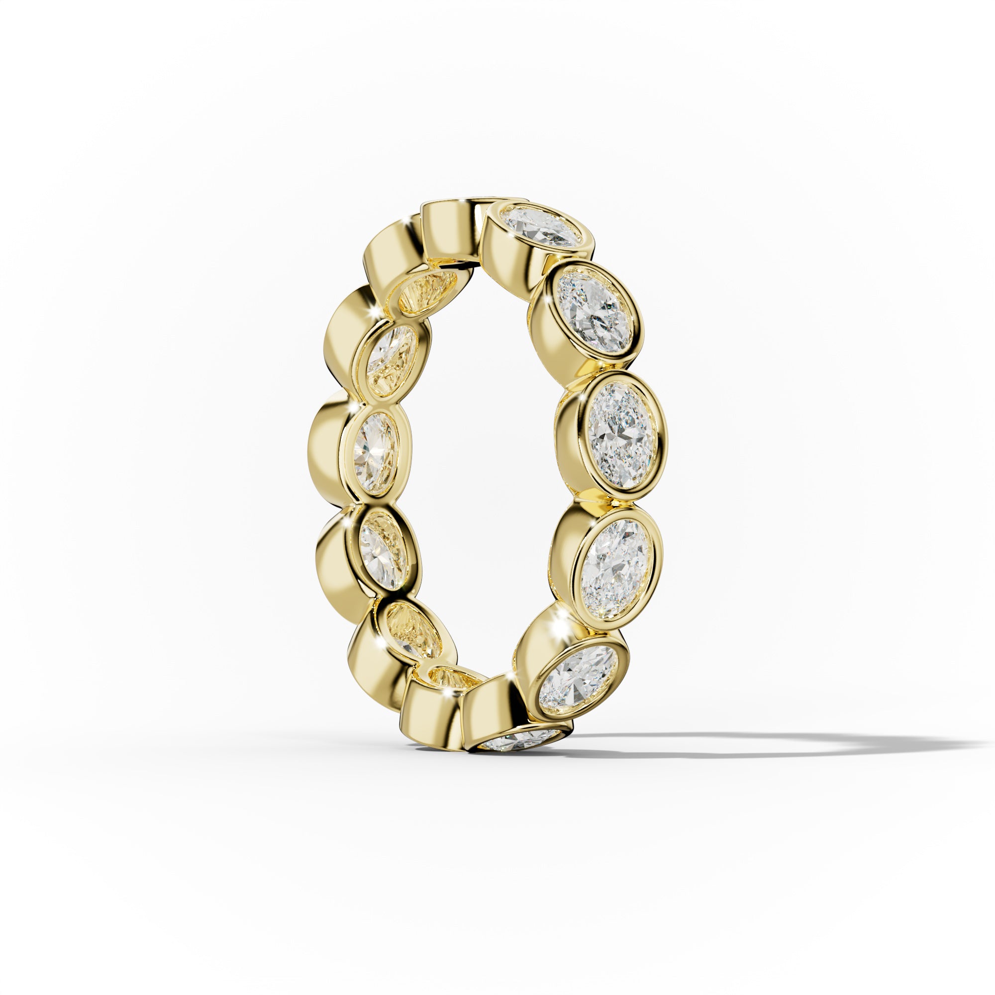 2.0 Carat East West Bezel Set Oval Diamond Eternity Band