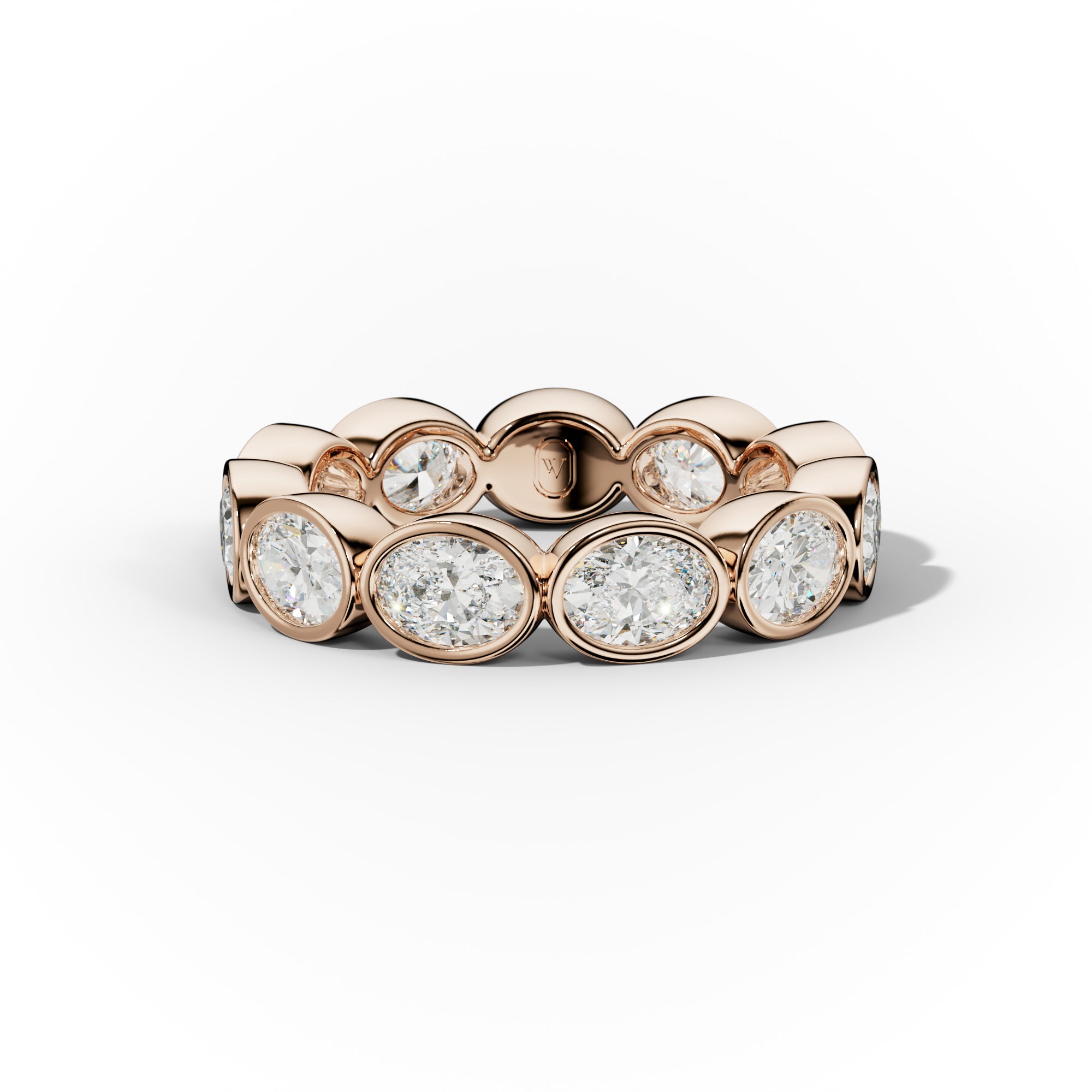 3.0 Carat East West Oval Cut Bezel Set Diamond Eternity Band