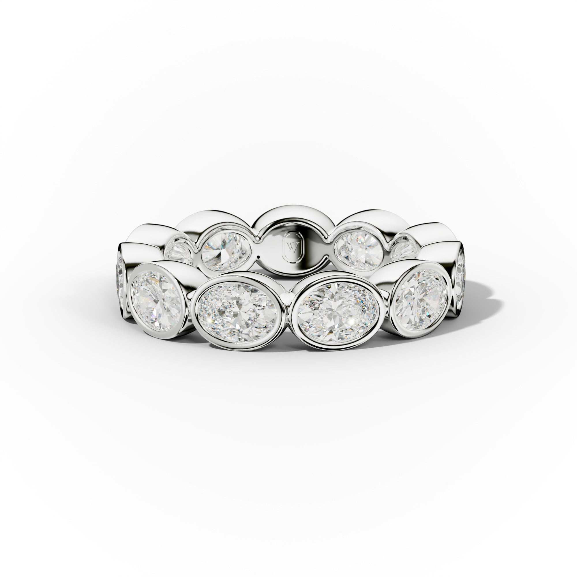 3.0 Carat East West Oval Cut Bezel Set Diamond Eternity Band