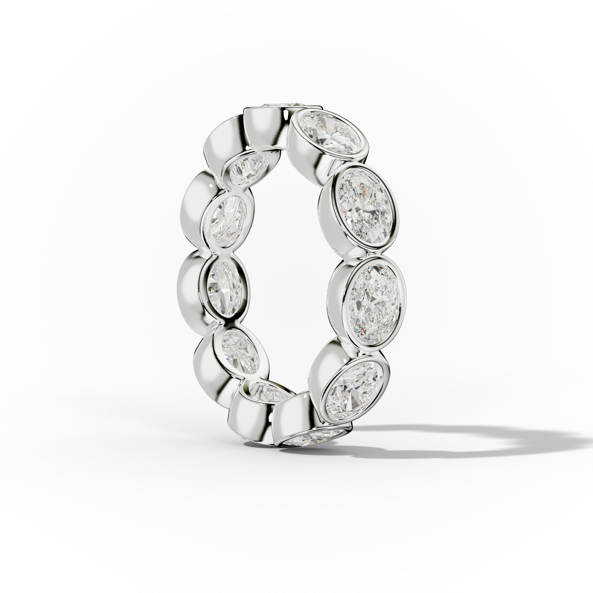 3.0 Carat East West Oval Cut Bezel Set Diamond Eternity Band