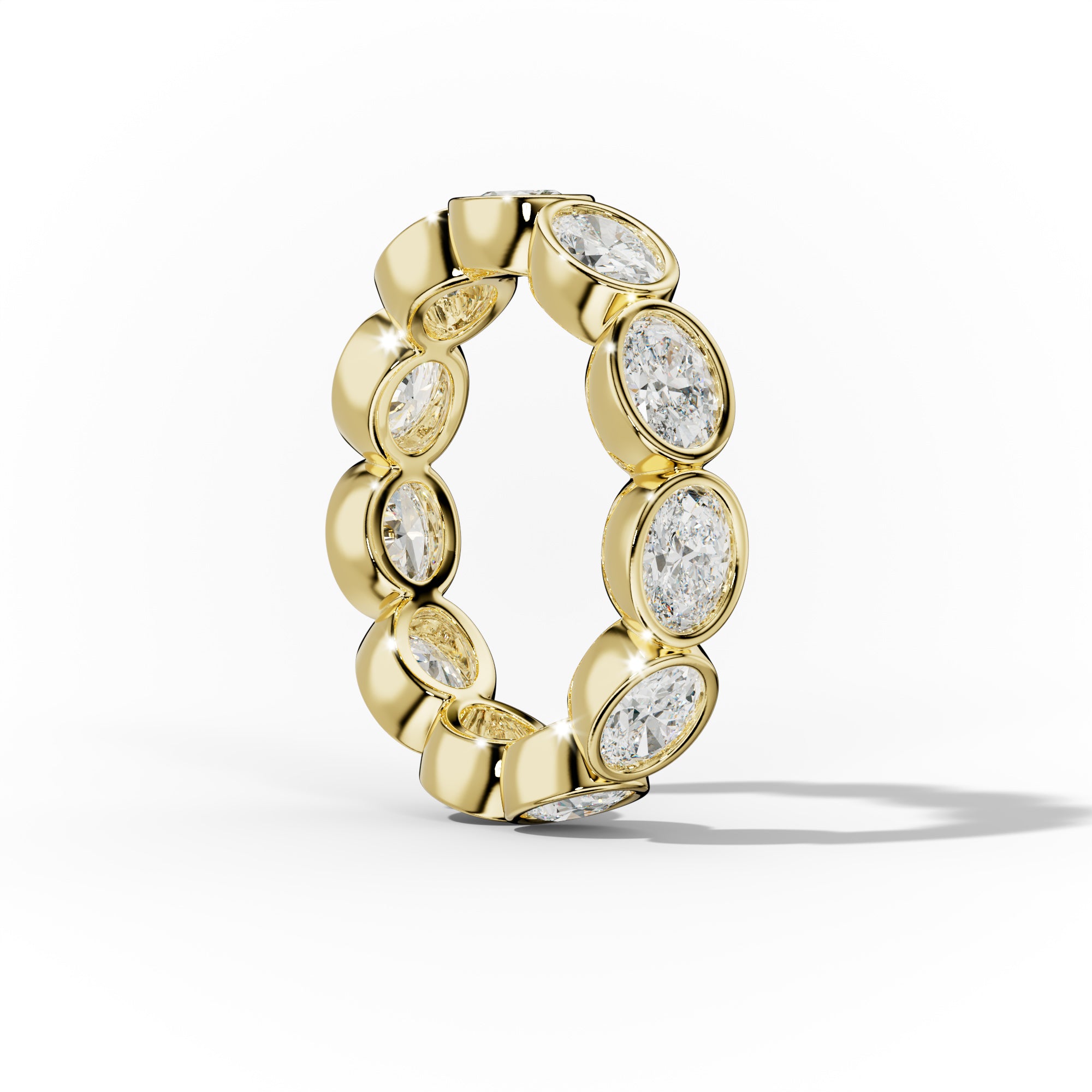 3.0 Carat East West Oval Cut Bezel Set Diamond Eternity Band