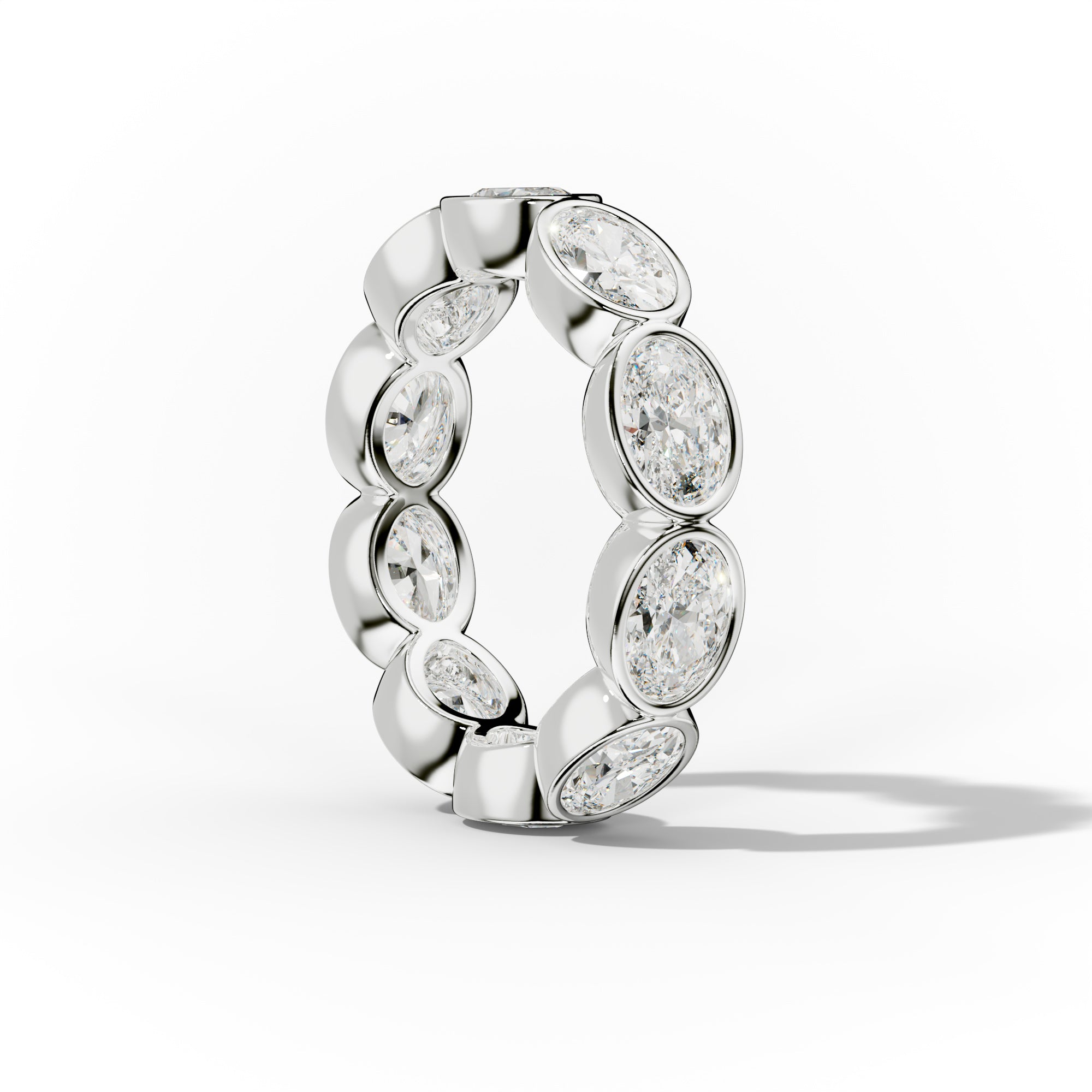 4.0 Carat East West Oval Cut Bezel Set Diamond Eternity Band