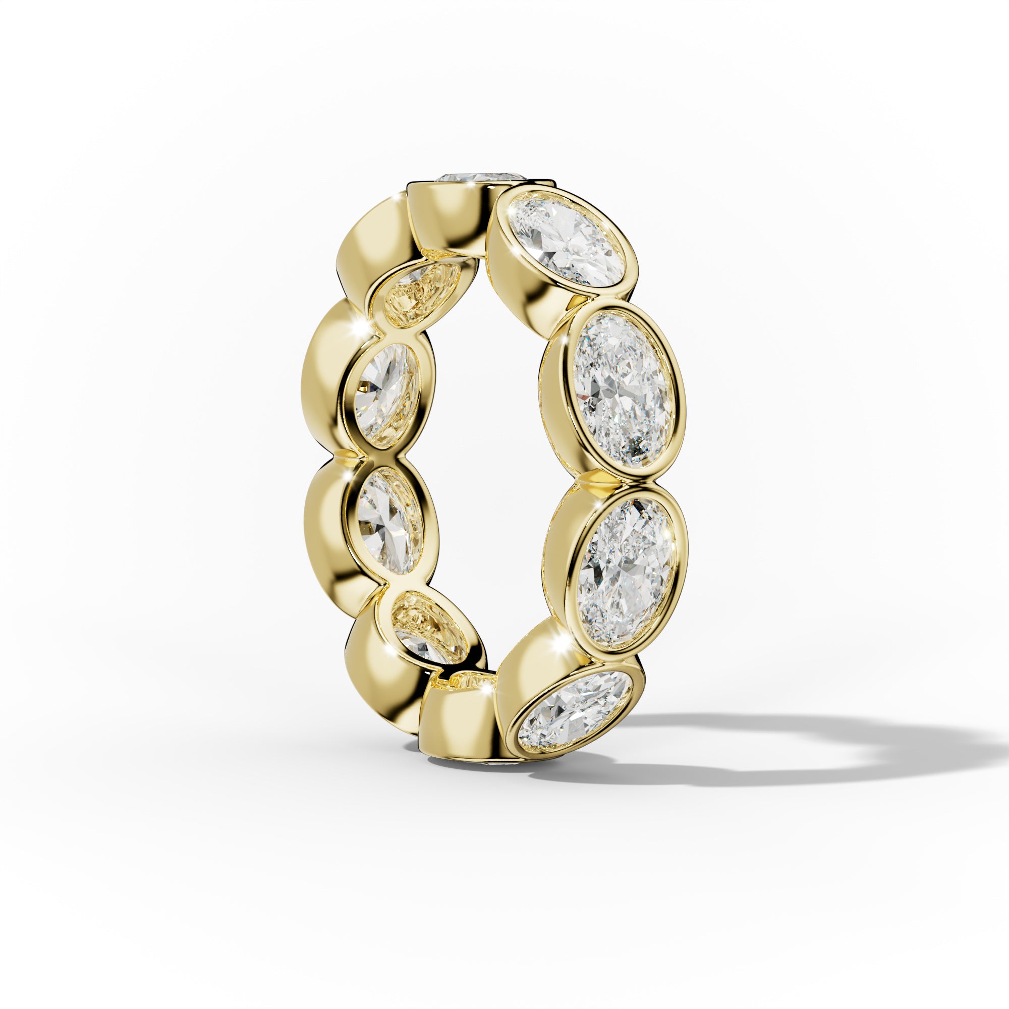 4.0 Carat East West Oval Cut Bezel Set Diamond Eternity Band