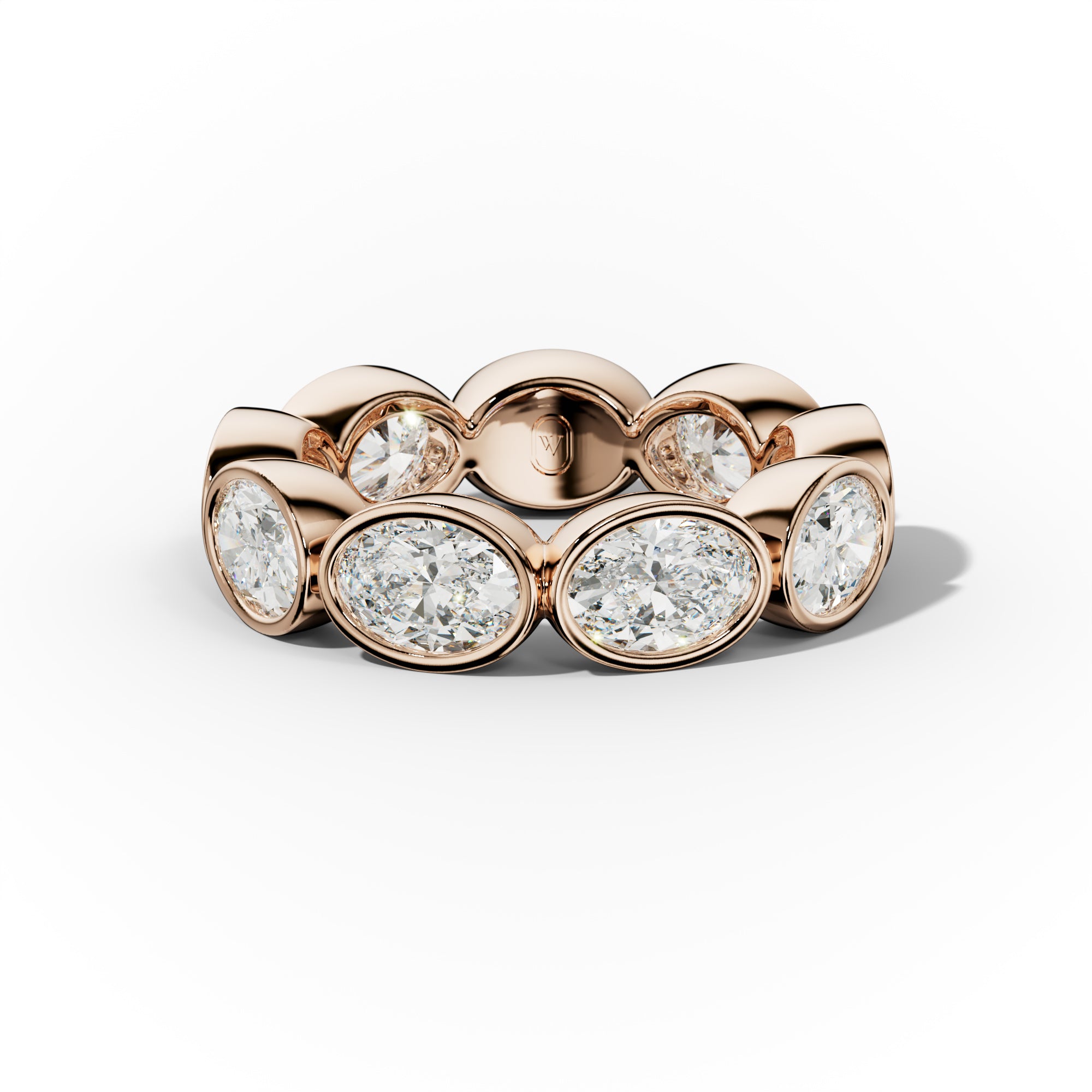 5.0 Carat East West Oval Cut Bezel Set Diamond Eternity Band