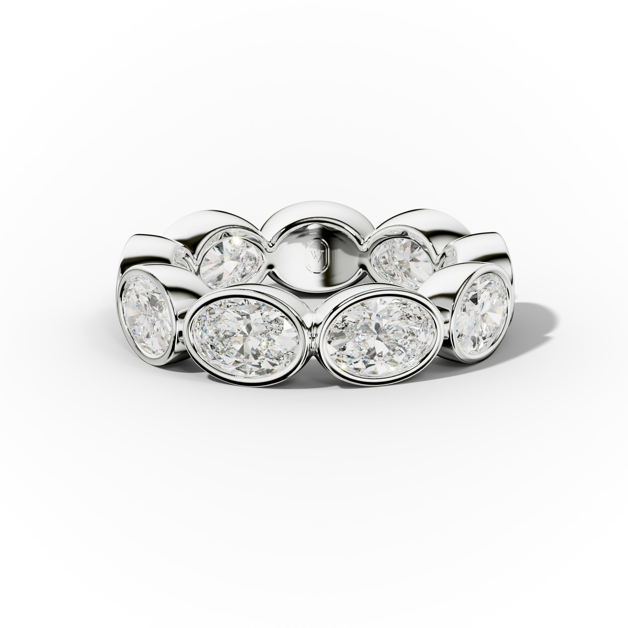 5.0 Carat East West Oval Cut Bezel Set Diamond Eternity Band