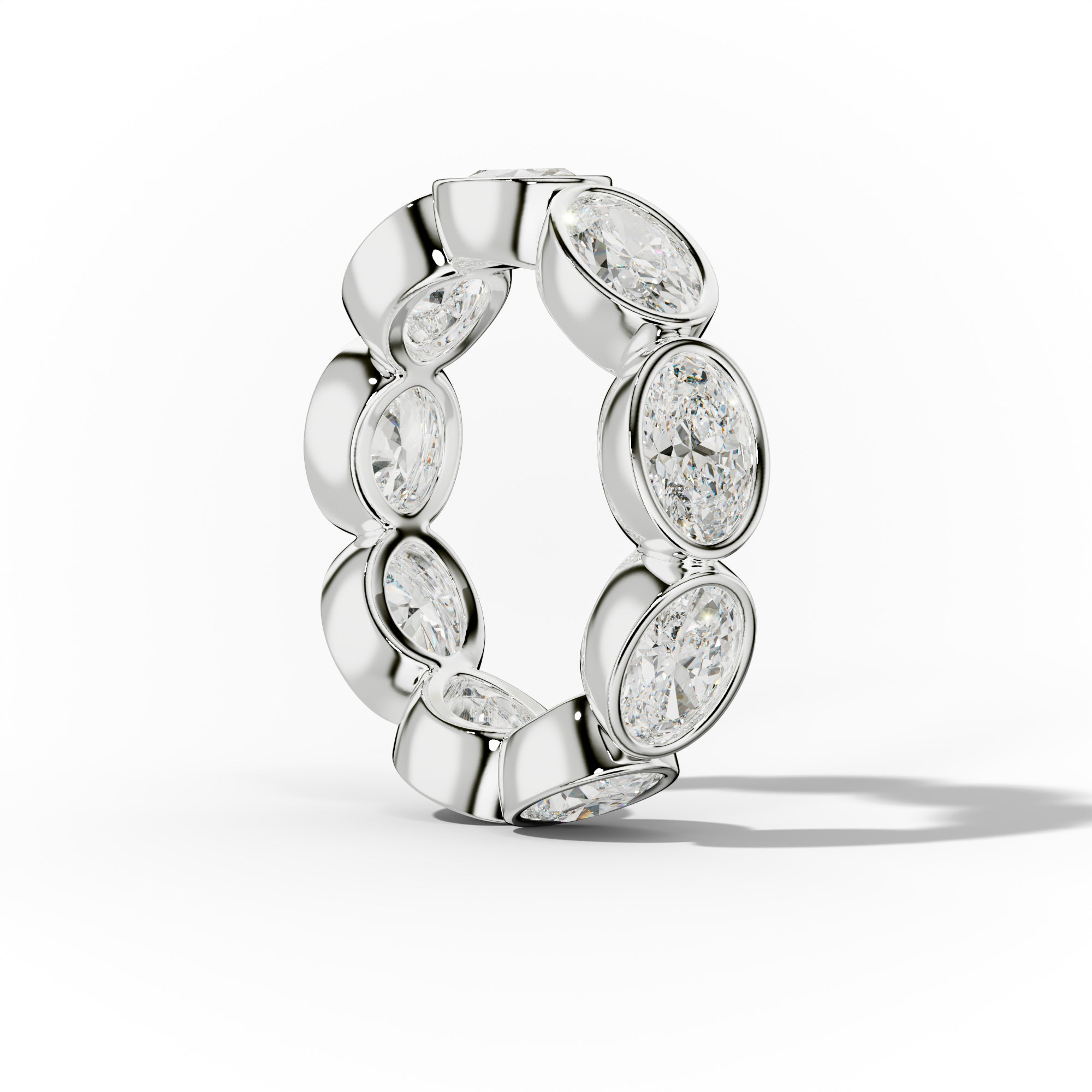 5.0 Carat East West Oval Cut Bezel Set Diamond Eternity Band