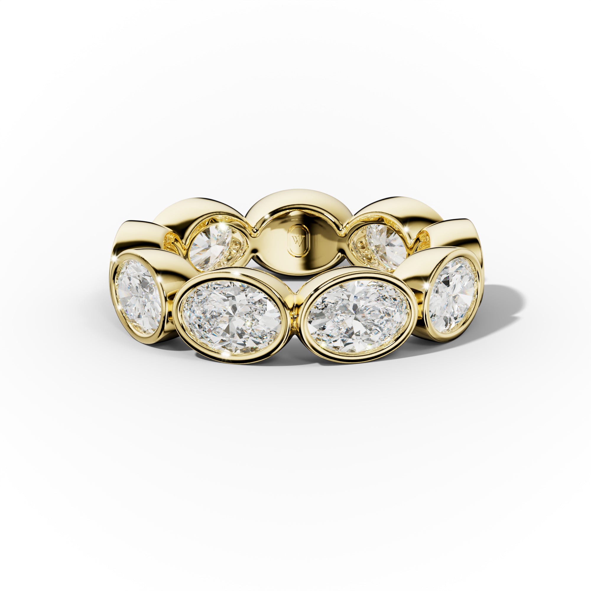 5.0 Carat East West Oval Cut Bezel Set Diamond Eternity Band