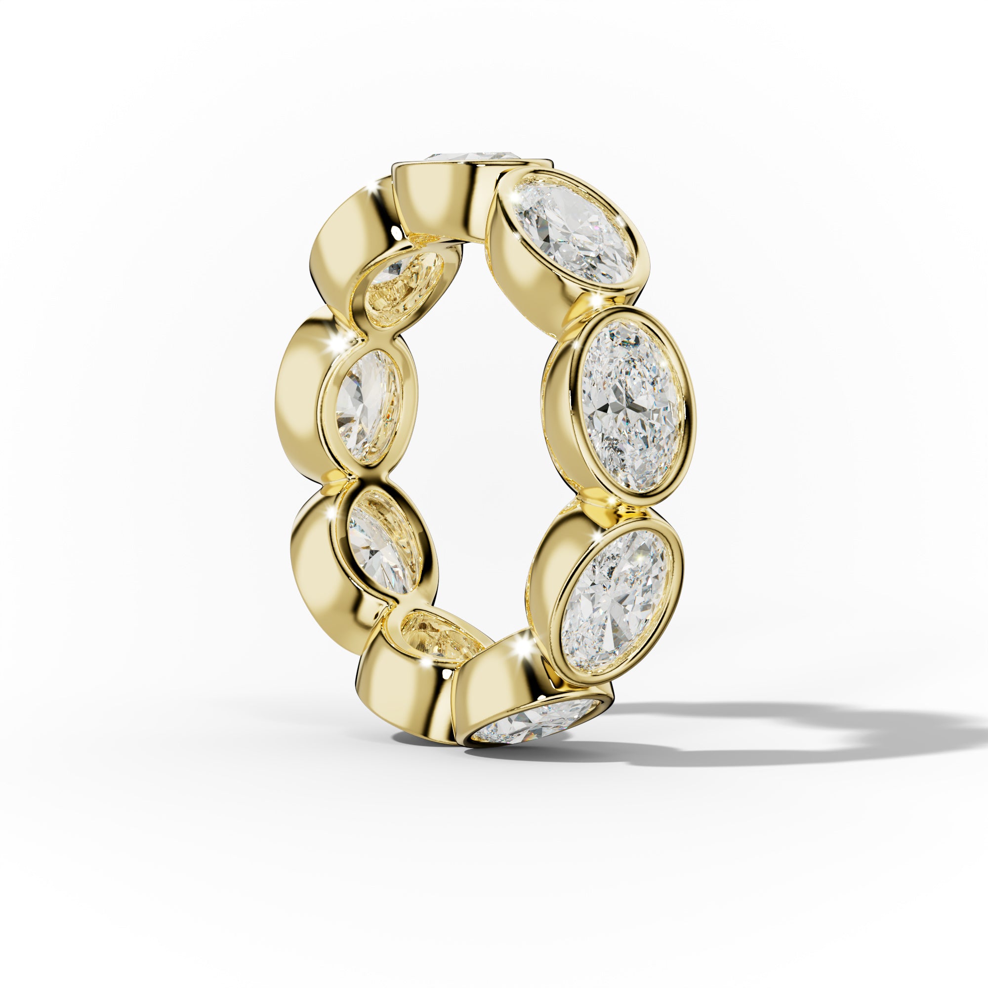 5.0 Carat East West Oval Cut Bezel Set Diamond Eternity Band