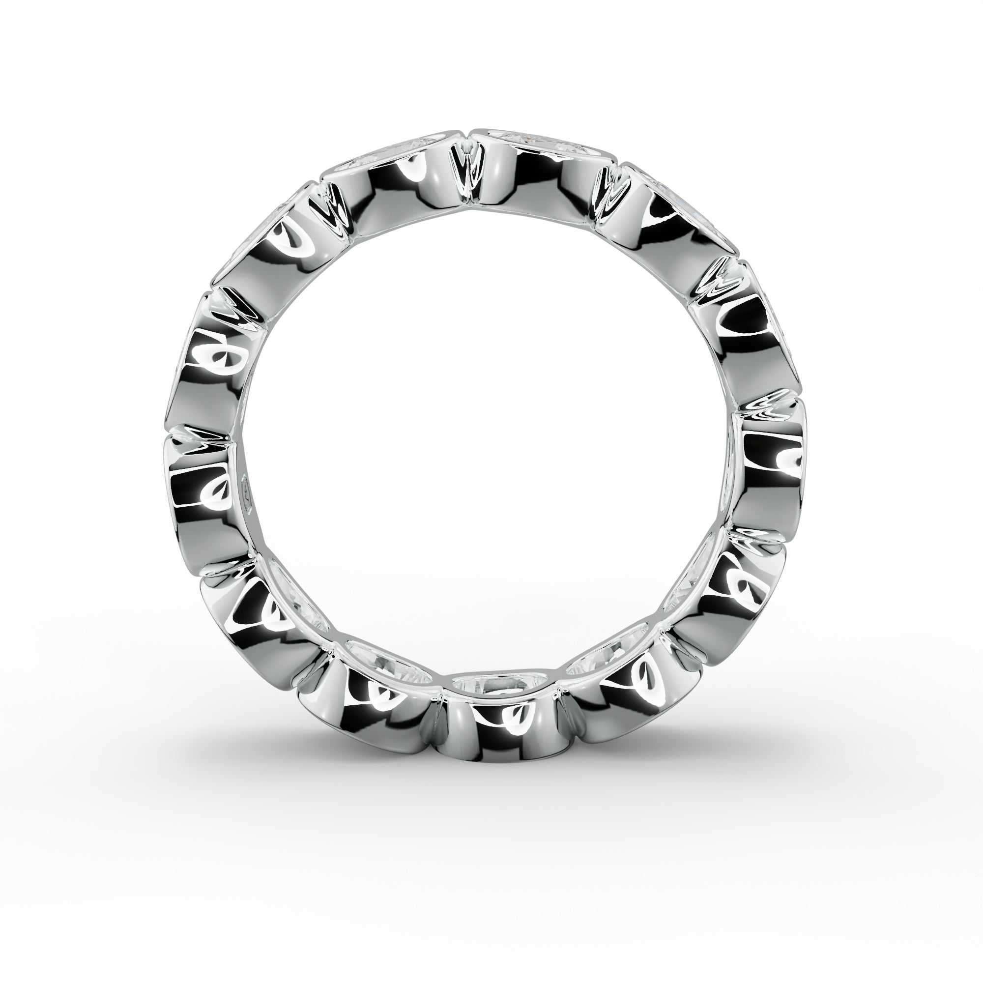 2.0 Carat East West Bezel Set Oval Diamond Eternity Band