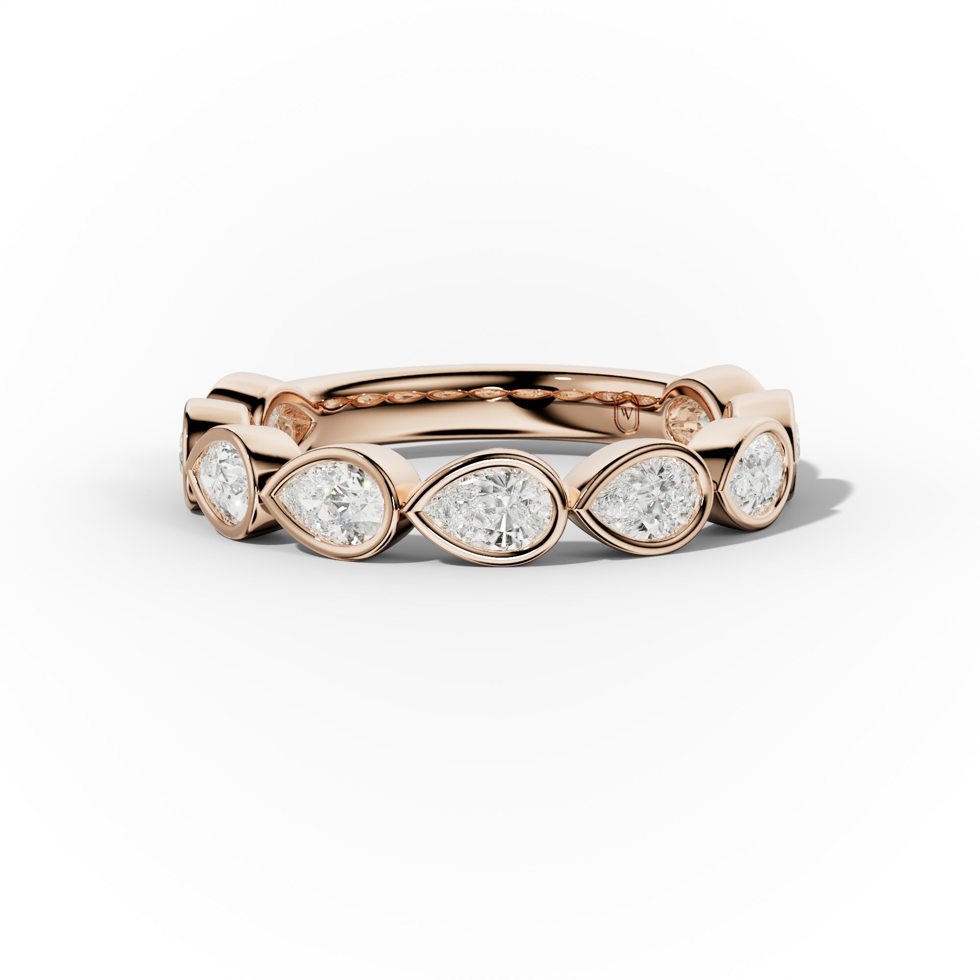 1.0 Carat East West Pear Shape Bezel Set Diamond Anniversary Band