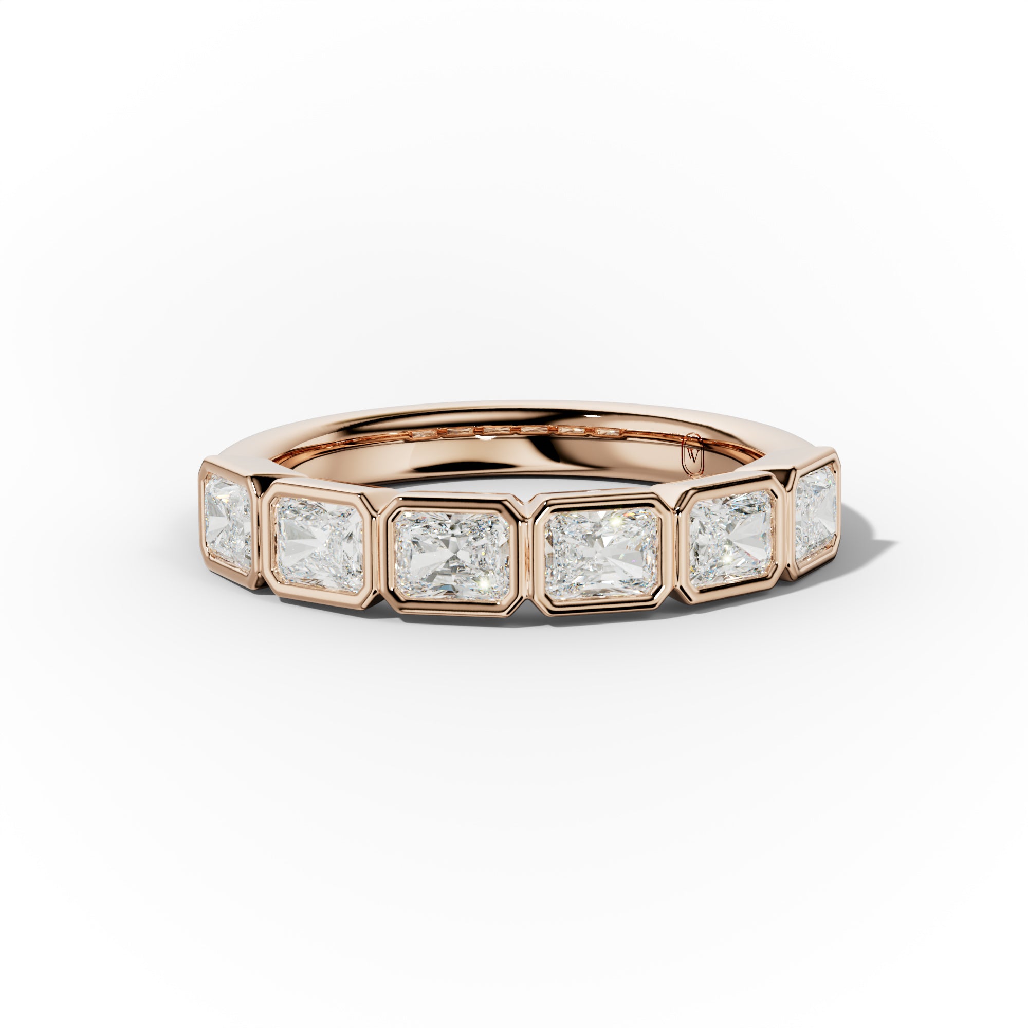 1.0 Carat East West Radiant Cut Bezel Set Diamond Anniversary Band