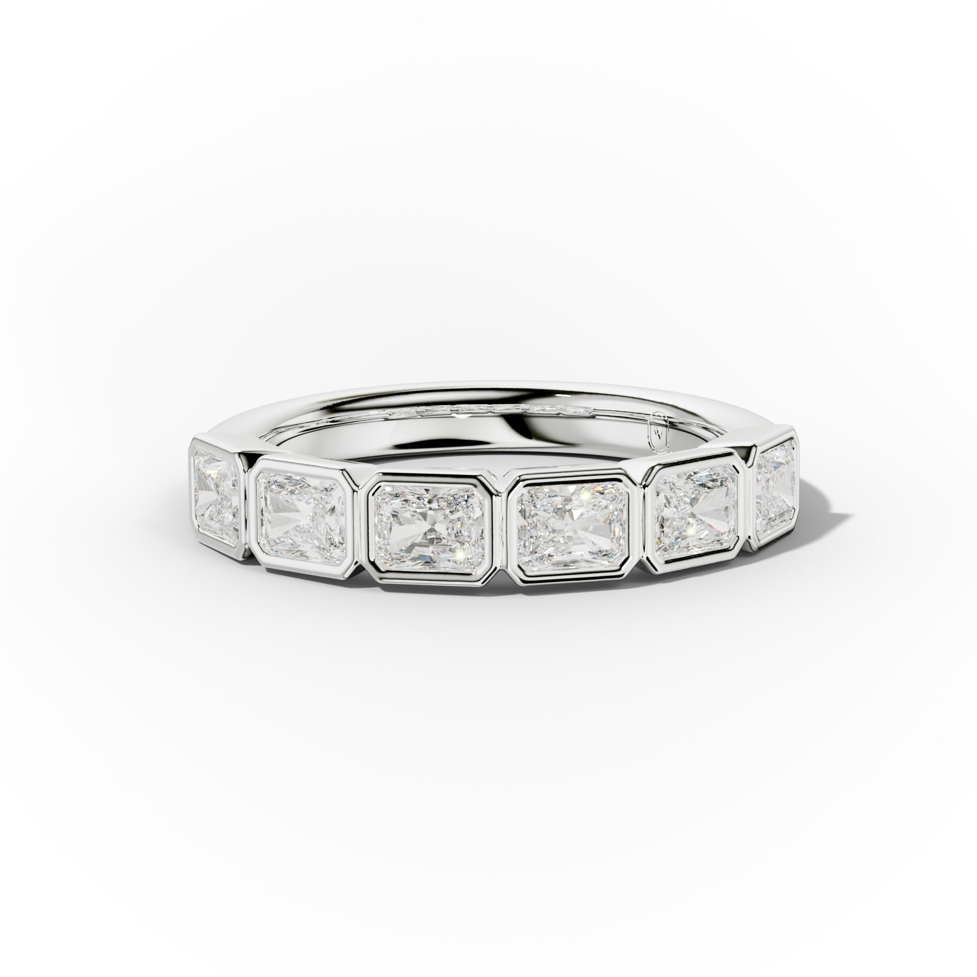 1.0 Carat East West Radiant Cut Bezel Set Diamond Anniversary Band