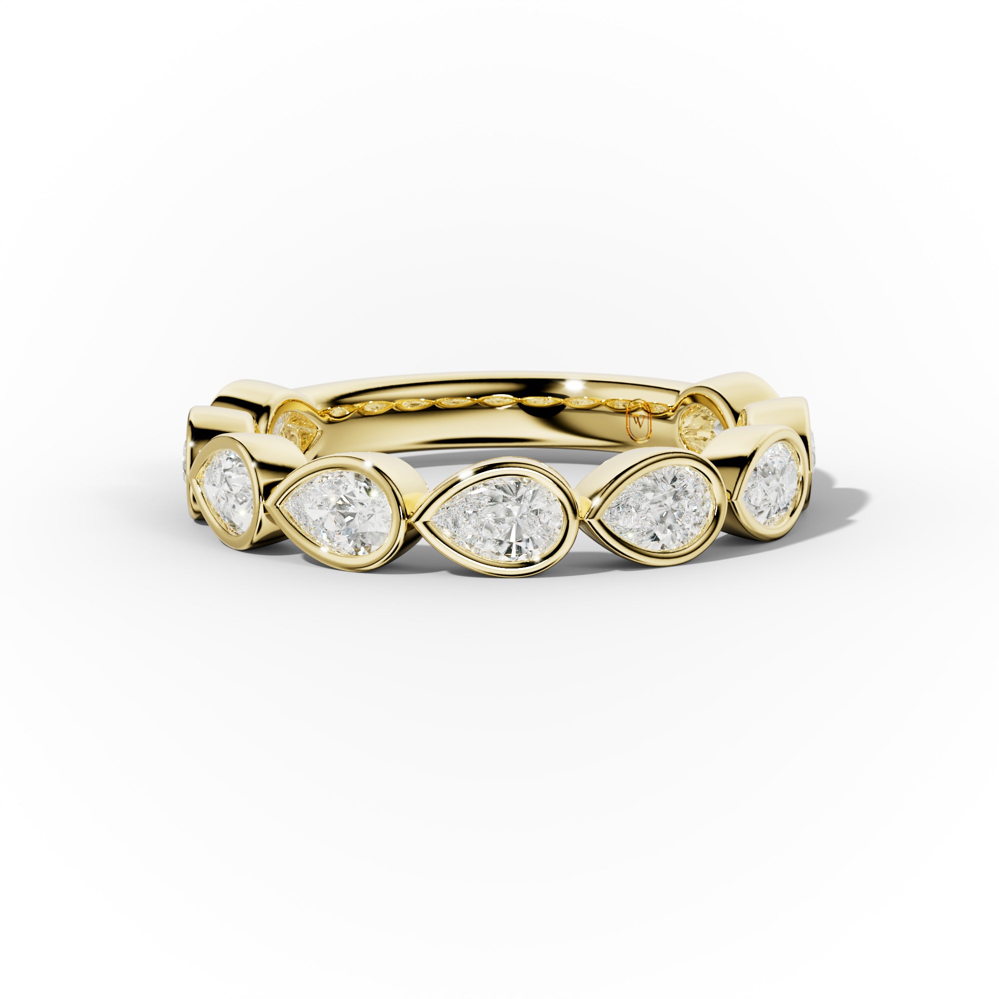 1.0 Carat East West Pear Shape Bezel Set Diamond Anniversary Band