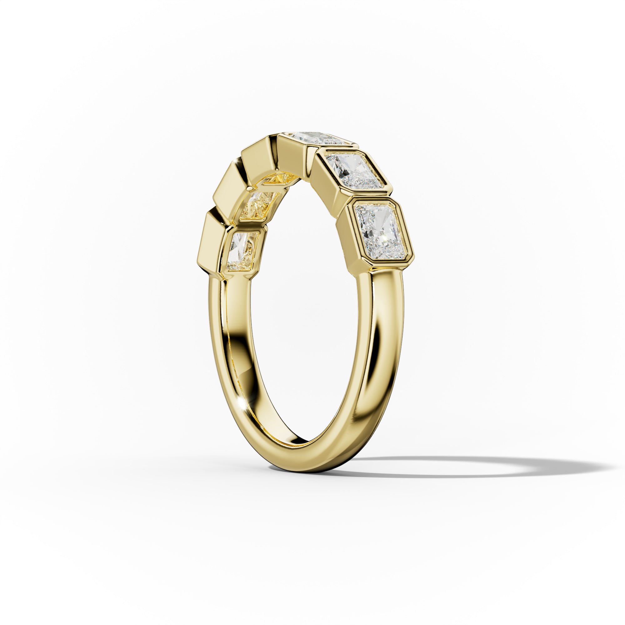 1.0 Carat East West Radiant Cut Bezel Set Diamond Anniversary Band
