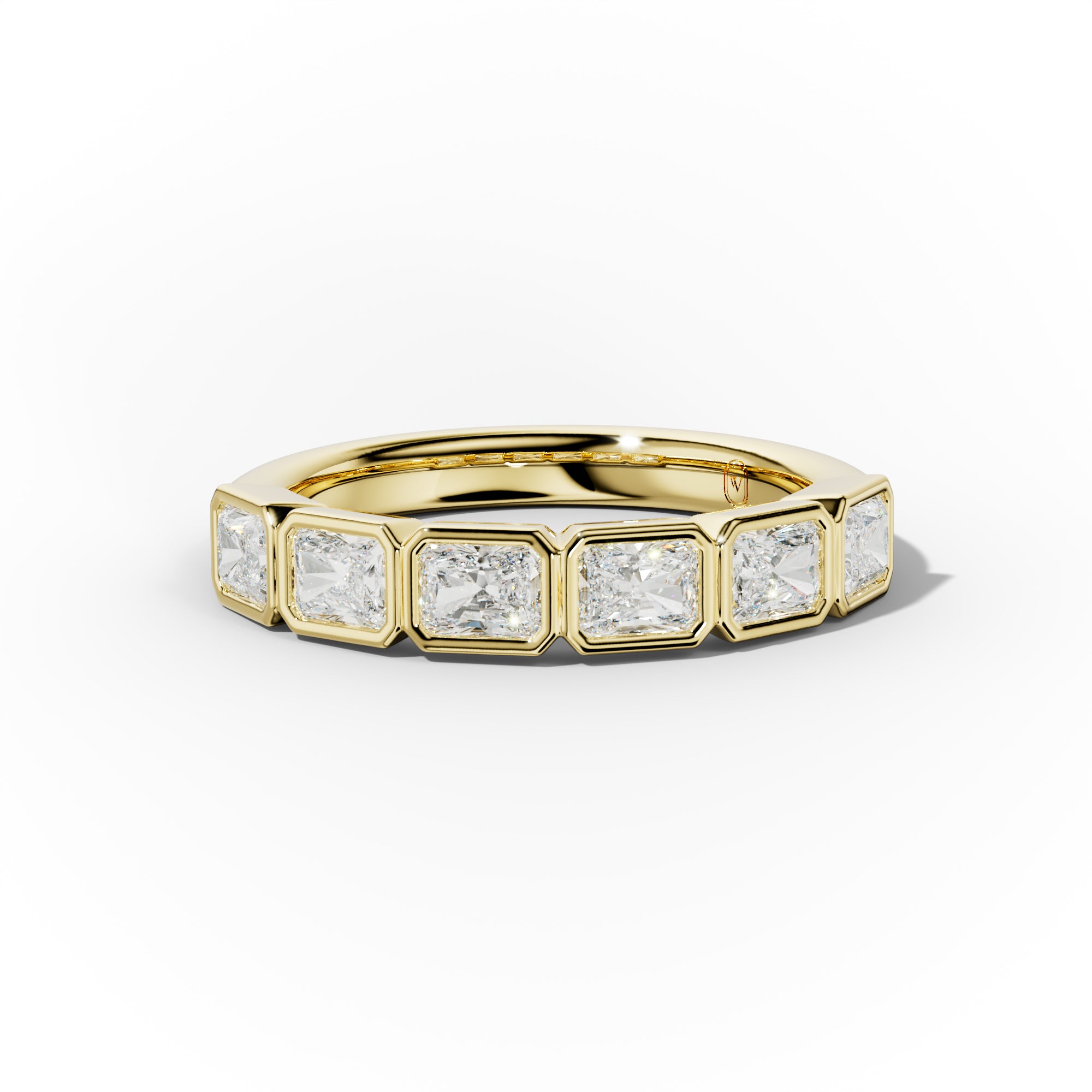 1.0 Carat East West Radiant Cut Bezel Set Diamond Anniversary Band