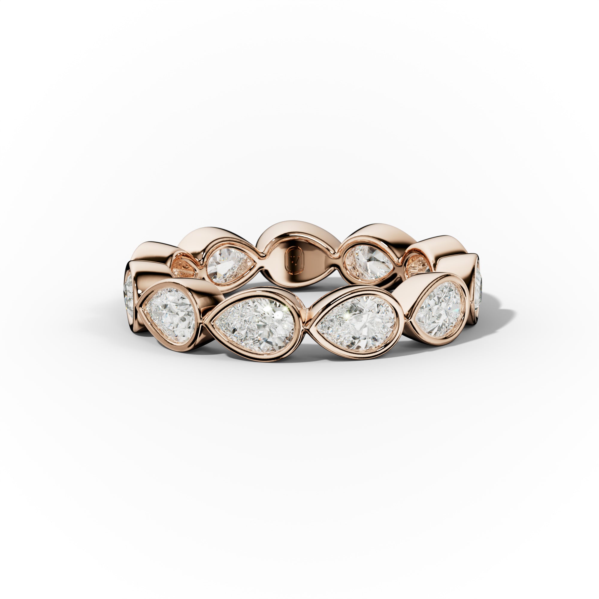 2.0 Carat East West Pear Cut Bezel Set Diamond Eternity Band