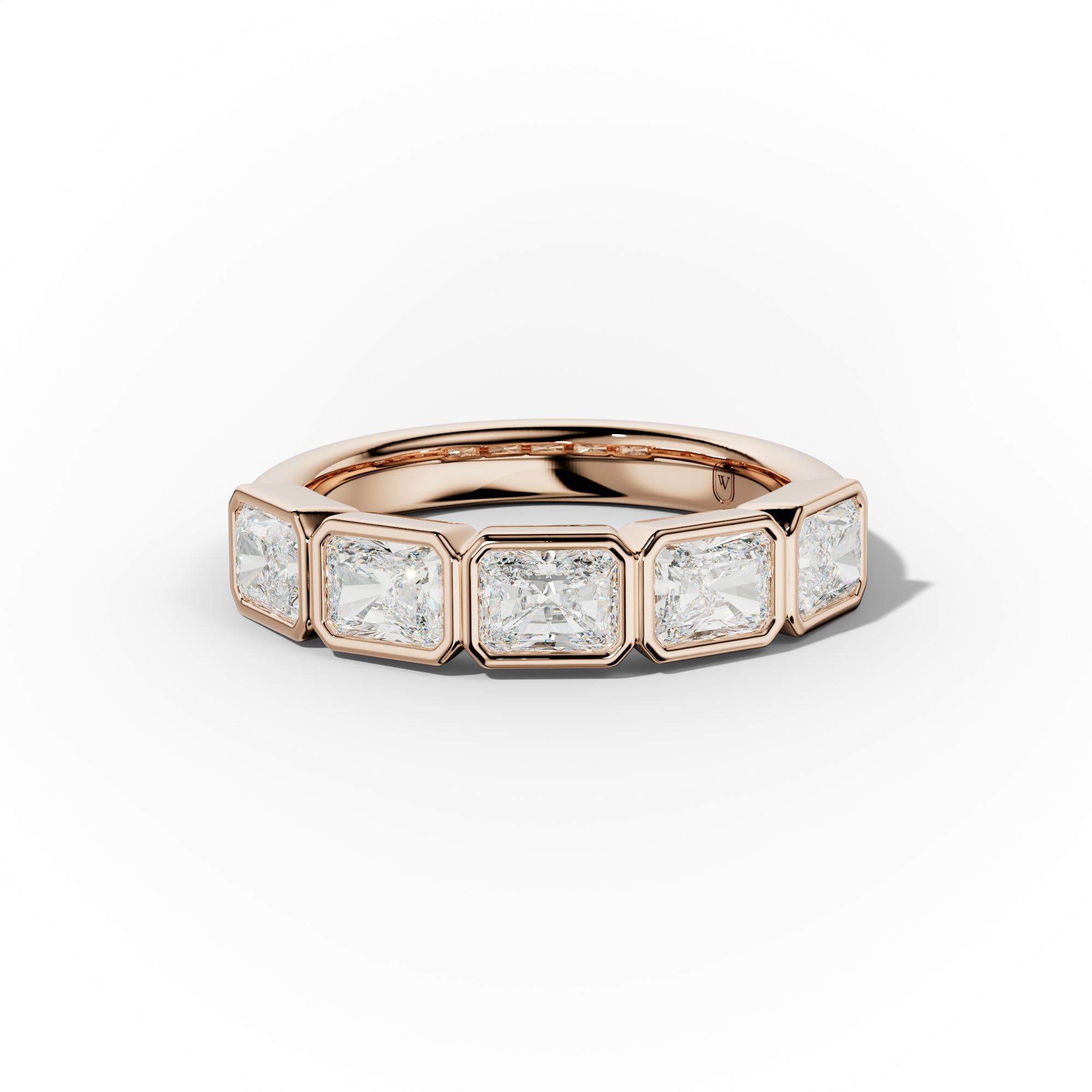 2.0 Carat East West Radiant Cut Bezel Set Diamond Anniversary Band