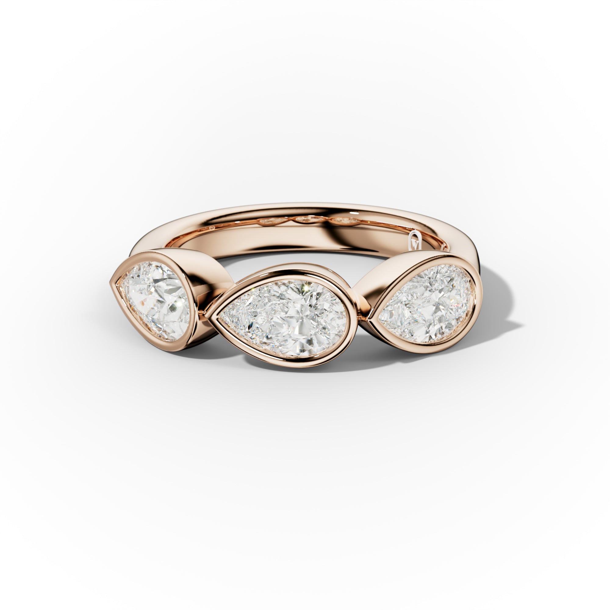 2.0 Carat East West Pear Shape Bezel Set Diamond Anniversary Band