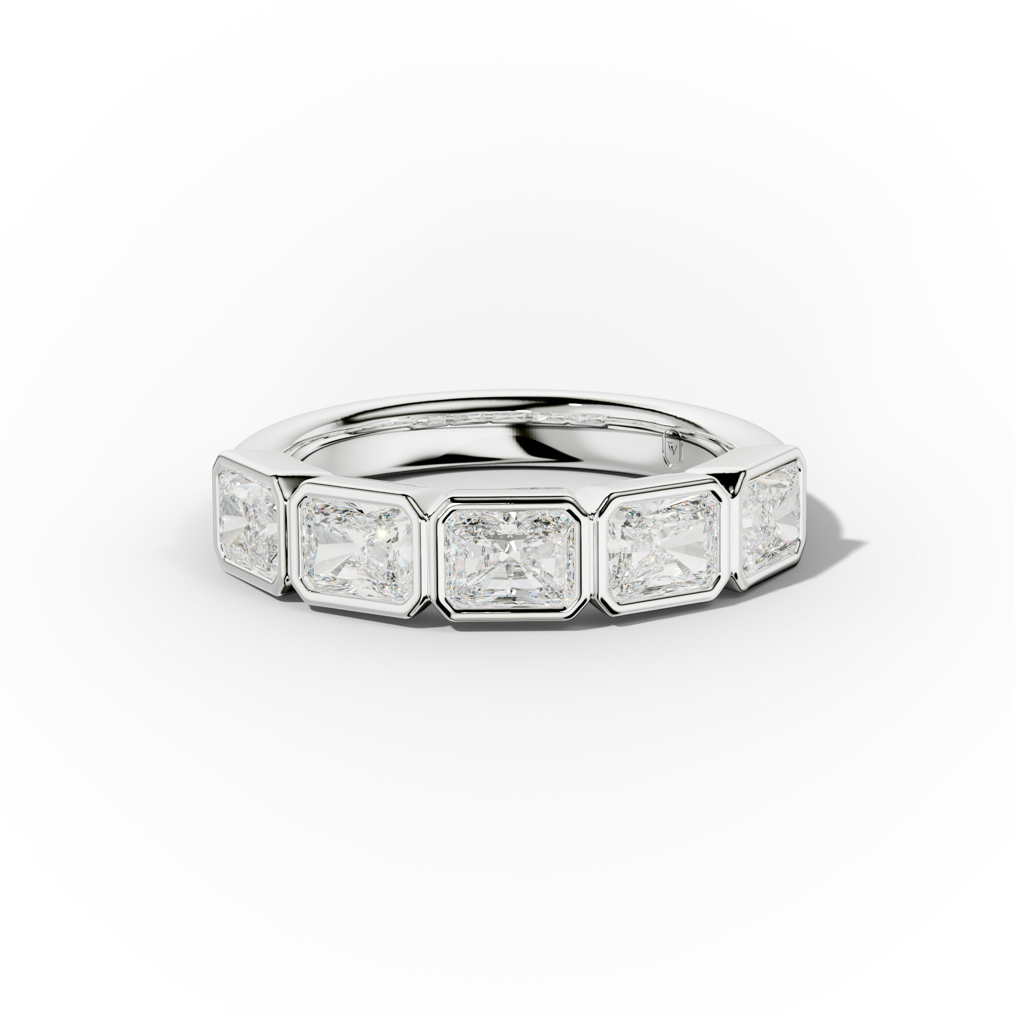 2.0 Carat East West Radiant Cut Bezel Set Diamond Anniversary Band