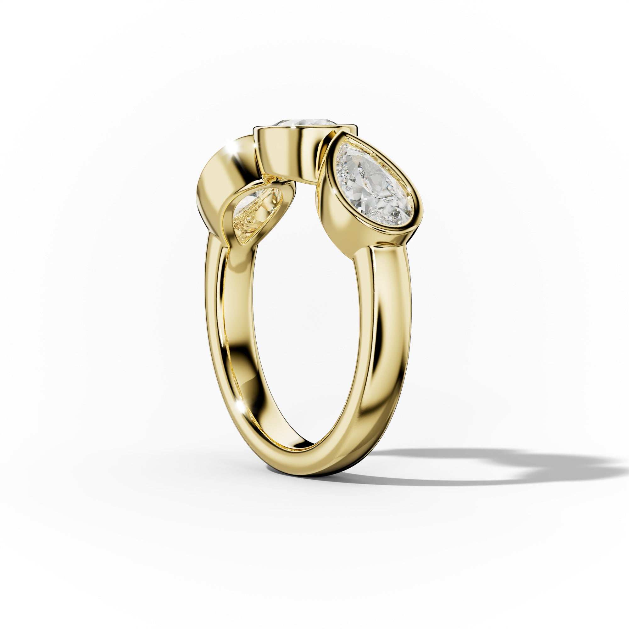 2.0 Carat East West Pear Shape Bezel Set Diamond Anniversary Band
