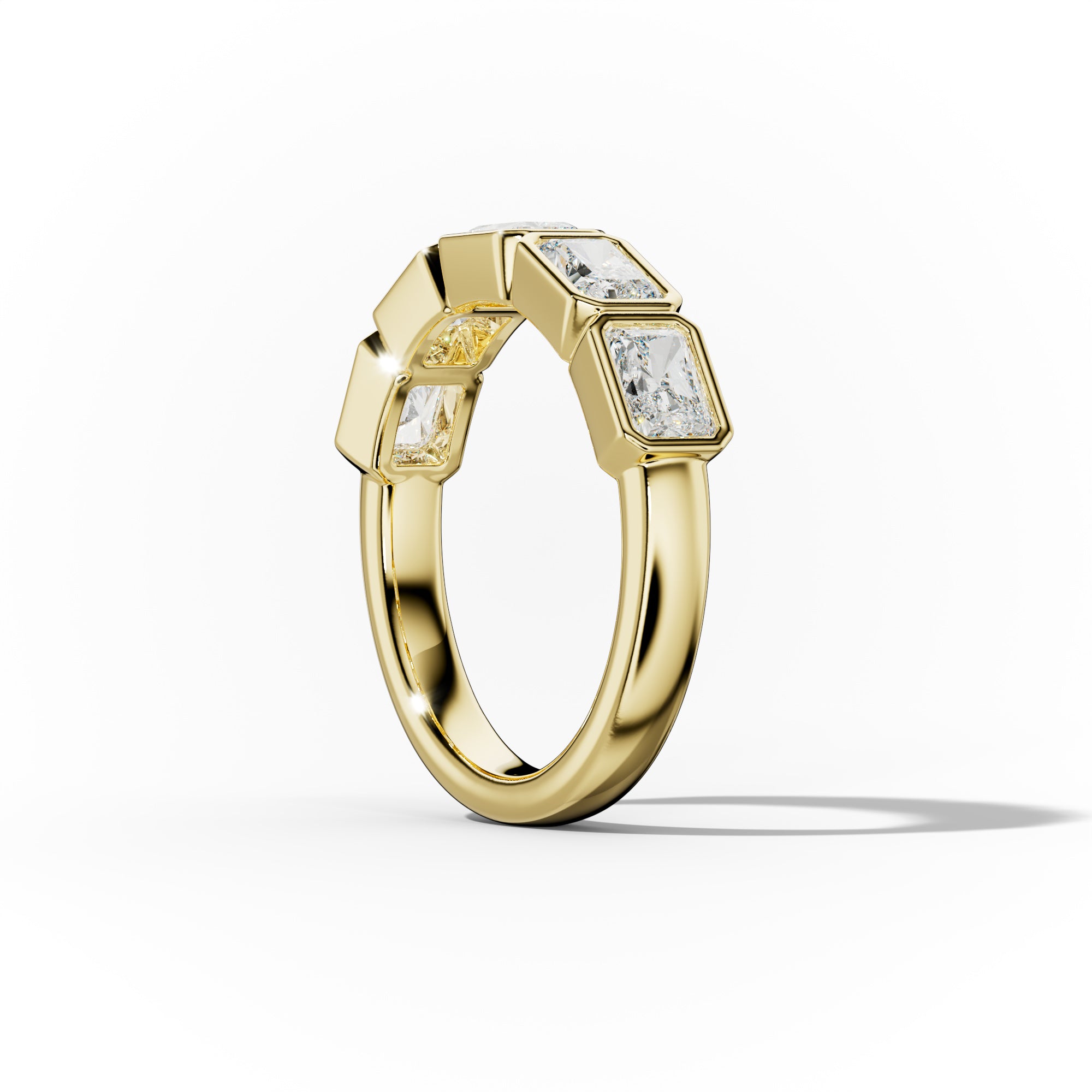 2.0 Carat East West Radiant Cut Bezel Set Diamond Anniversary Band