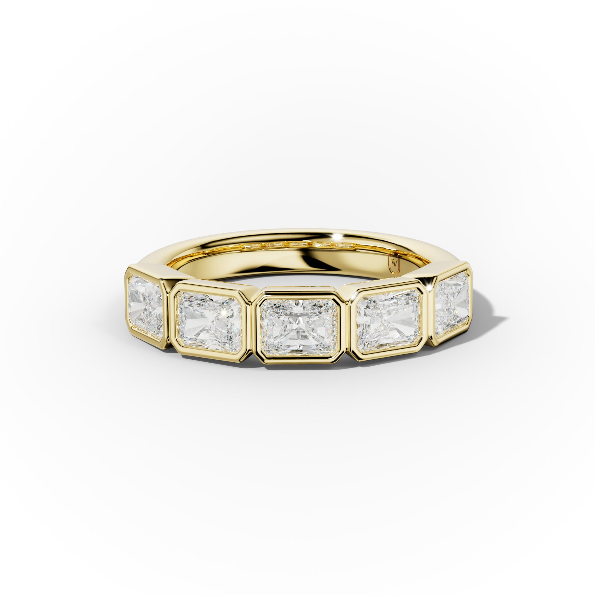 2.0 Carat East West Radiant Cut Bezel Set Diamond Anniversary Band