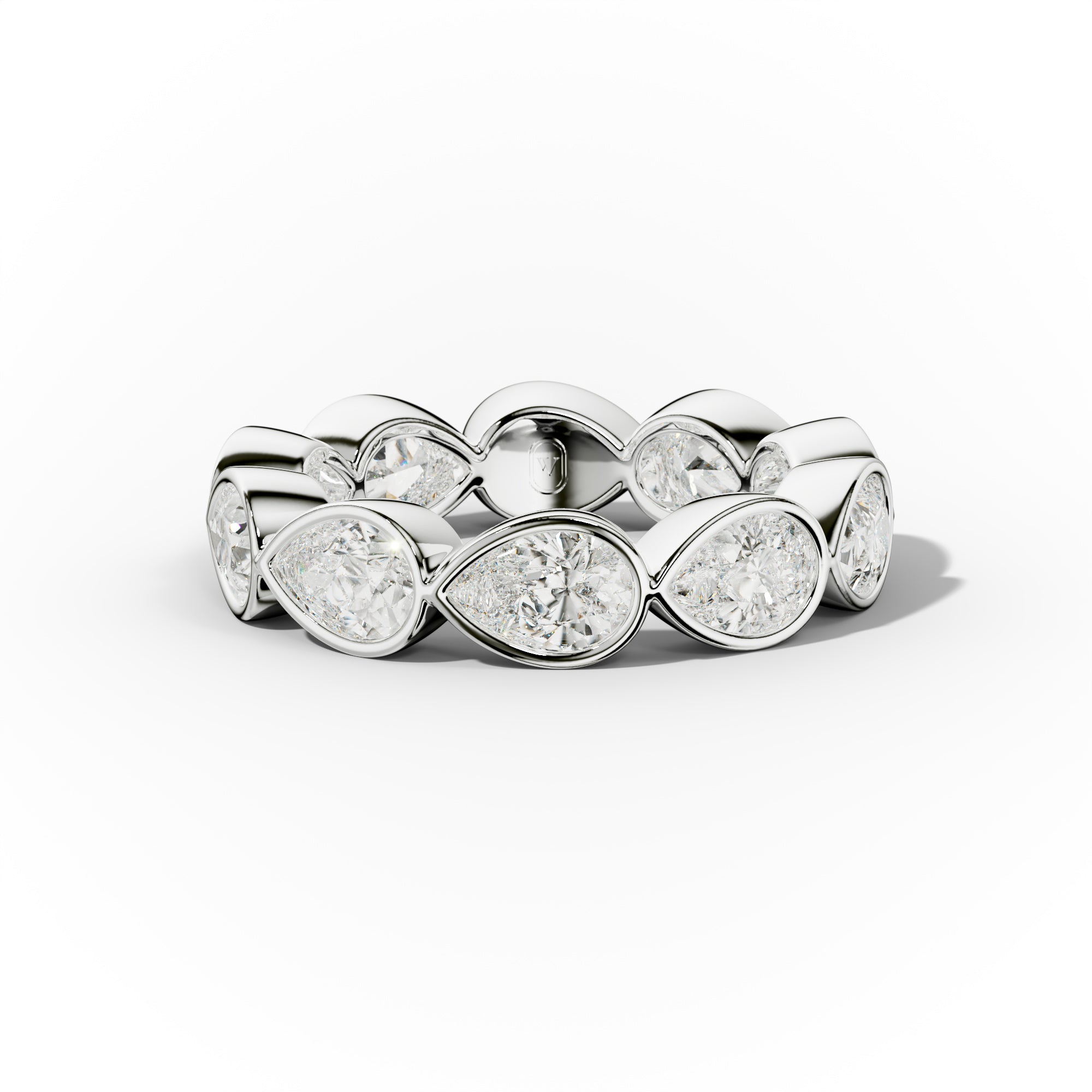 3.0 Carat East West Pear Cut Bezel Set Diamond Eternity Band