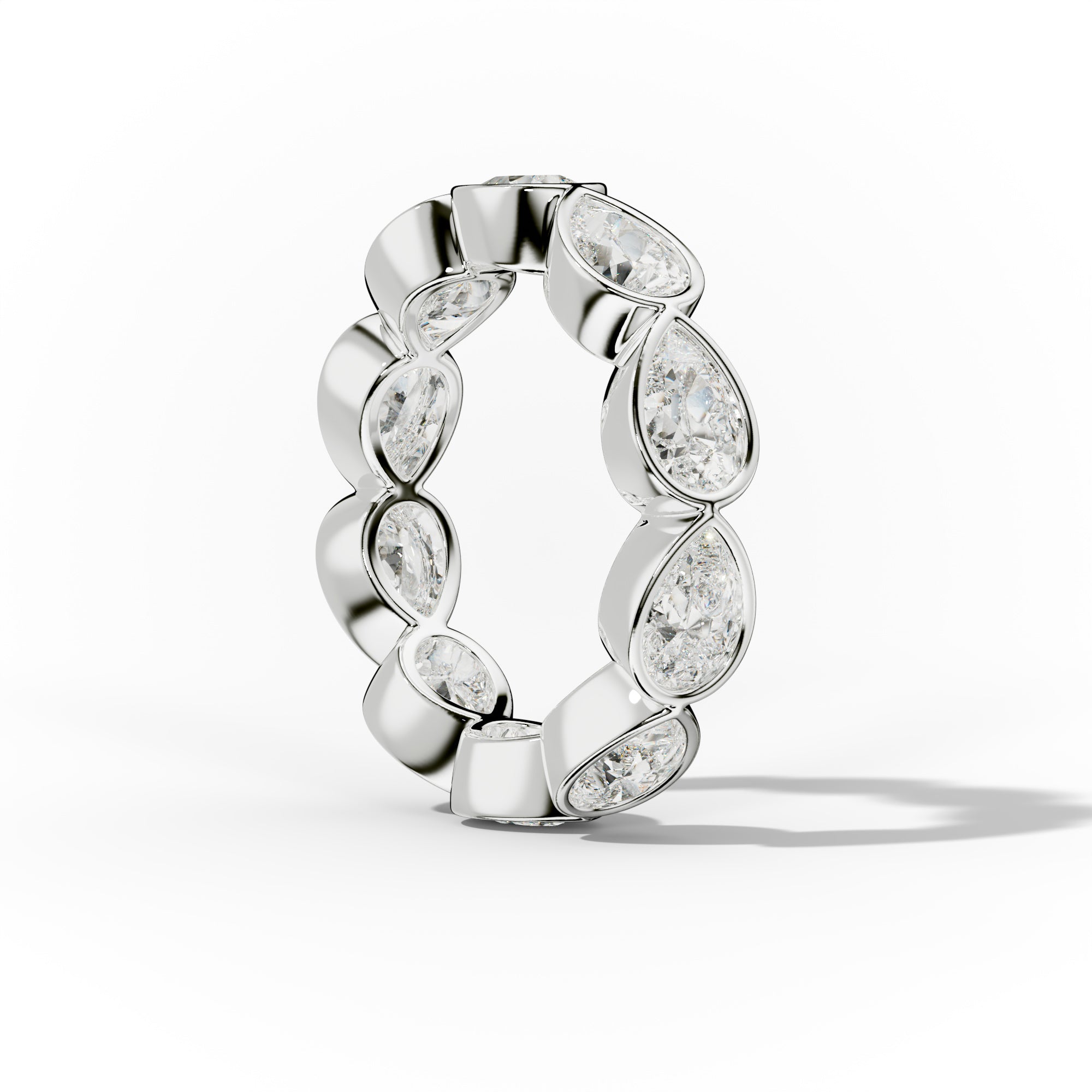 3.0 Carat East West Pear Cut Bezel Set Diamond Eternity Band