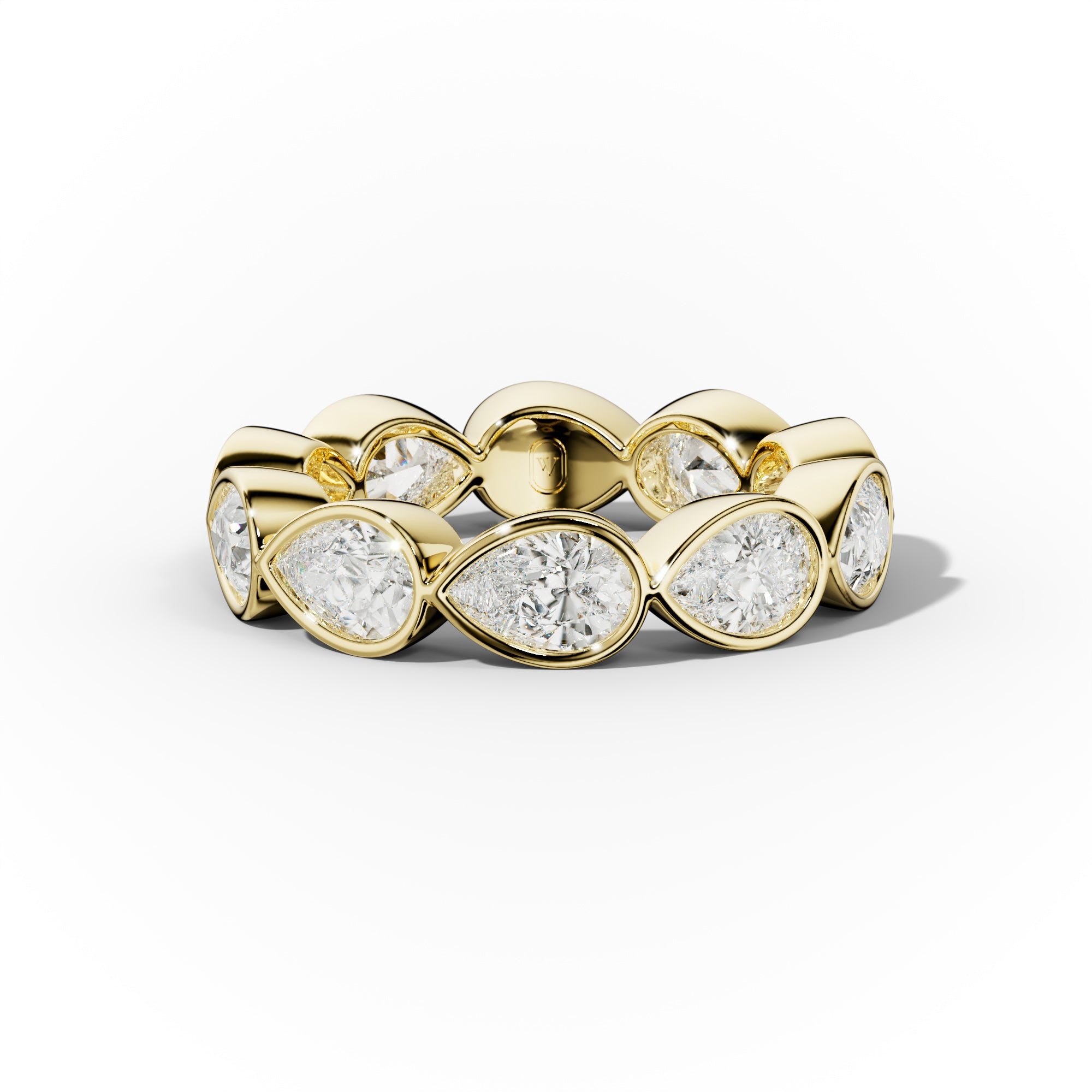 3.0 Carat East West Pear Cut Bezel Set Diamond Eternity Band