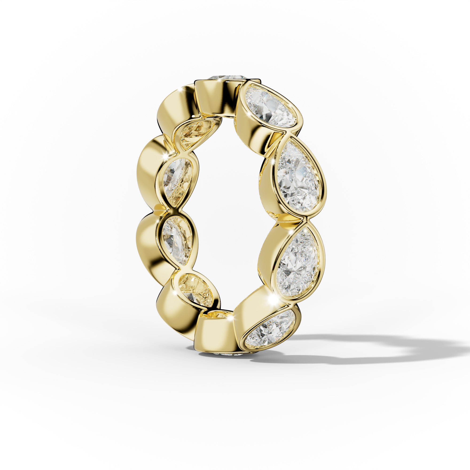 3.0 Carat East West Pear Cut Bezel Set Diamond Eternity Band