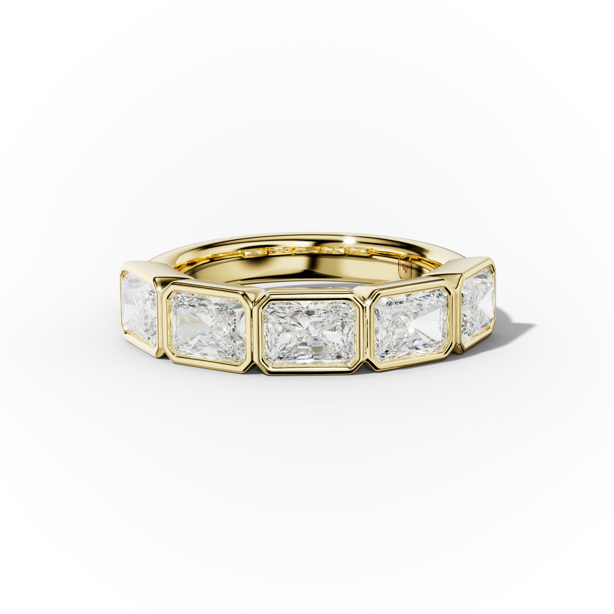 3.0 Carat East West Radiant Cut Bezel Set Diamond Anniversary Band