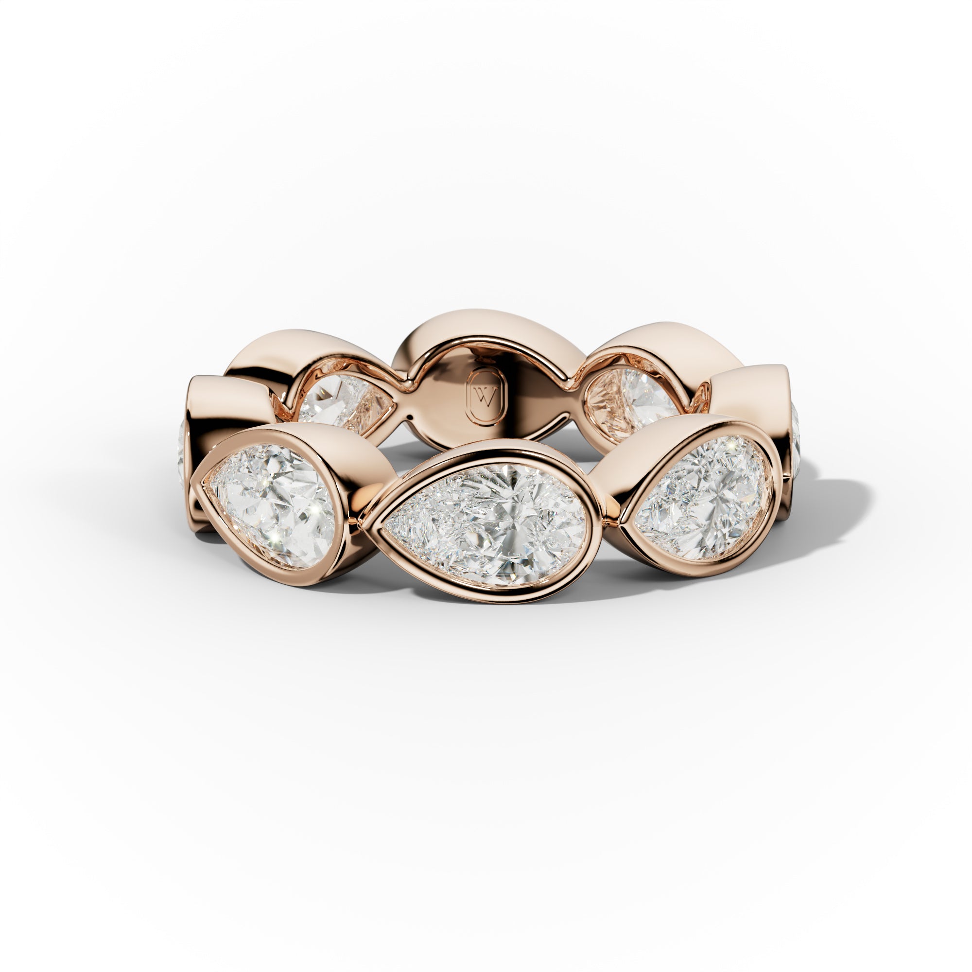 5.0 Carat East West Pear Cut Bezel Set Diamond Eternity Band