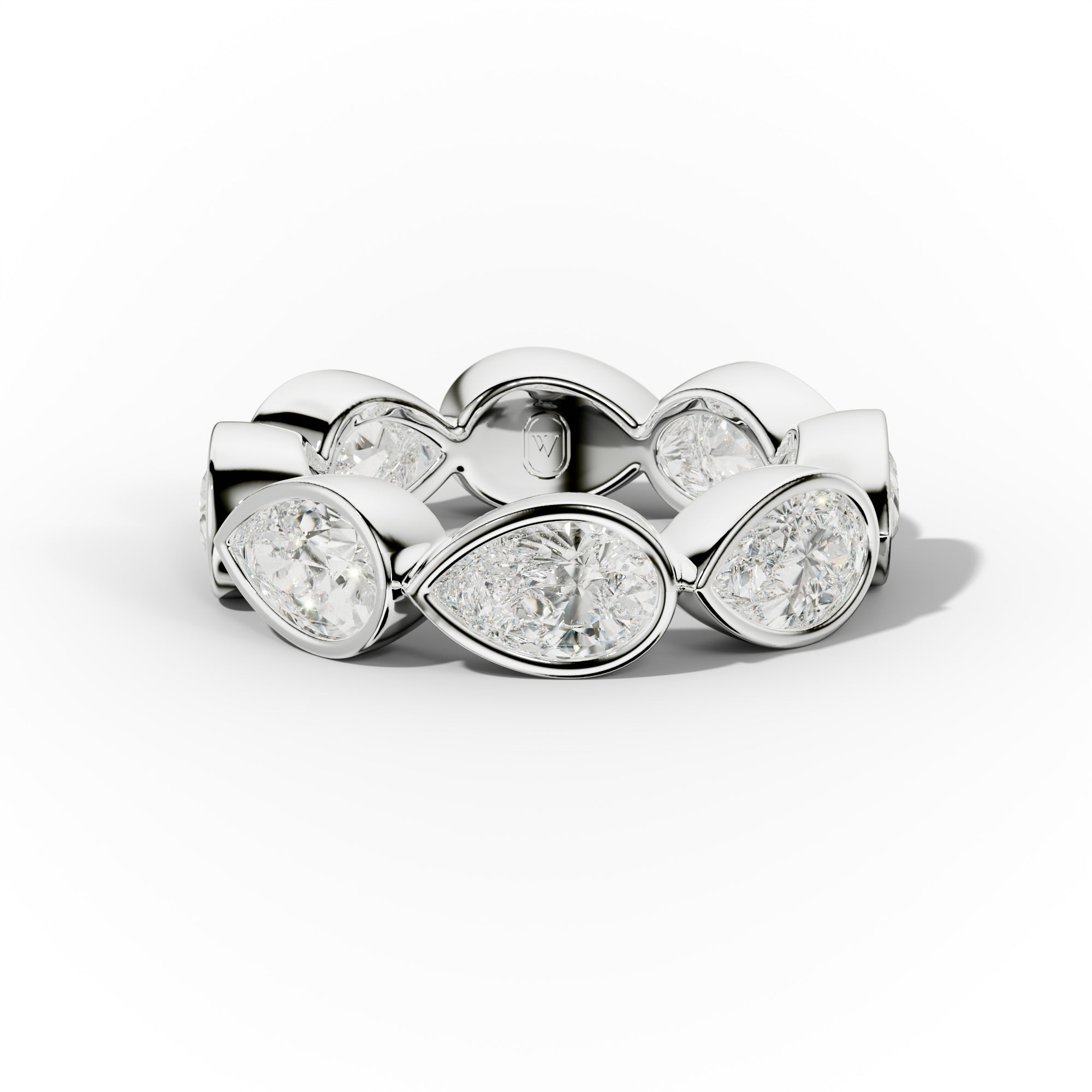 5.0 Carat East West Pear Cut Bezel Set Diamond Eternity Band