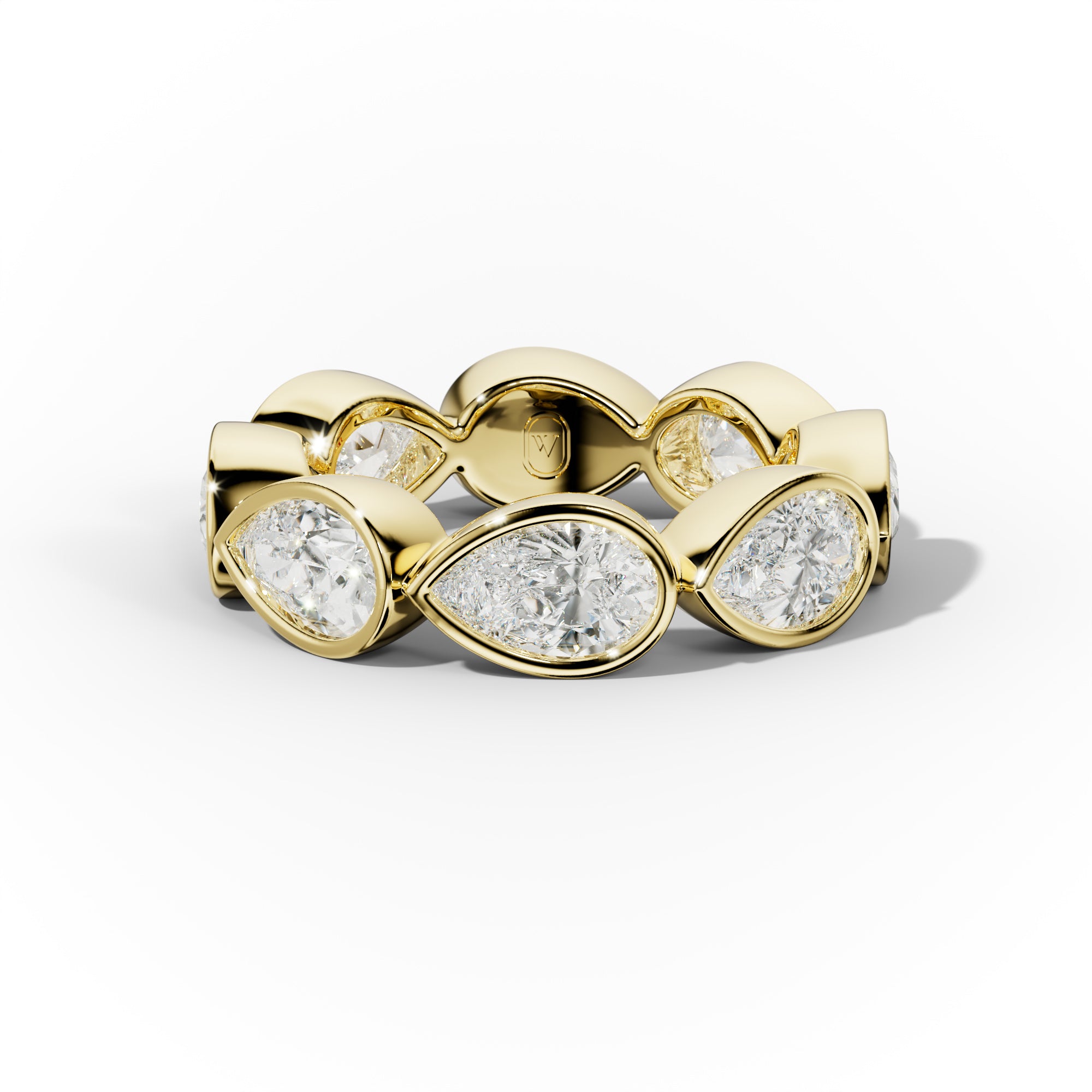 5.0 Carat East West Pear Cut Bezel Set Diamond Eternity Band