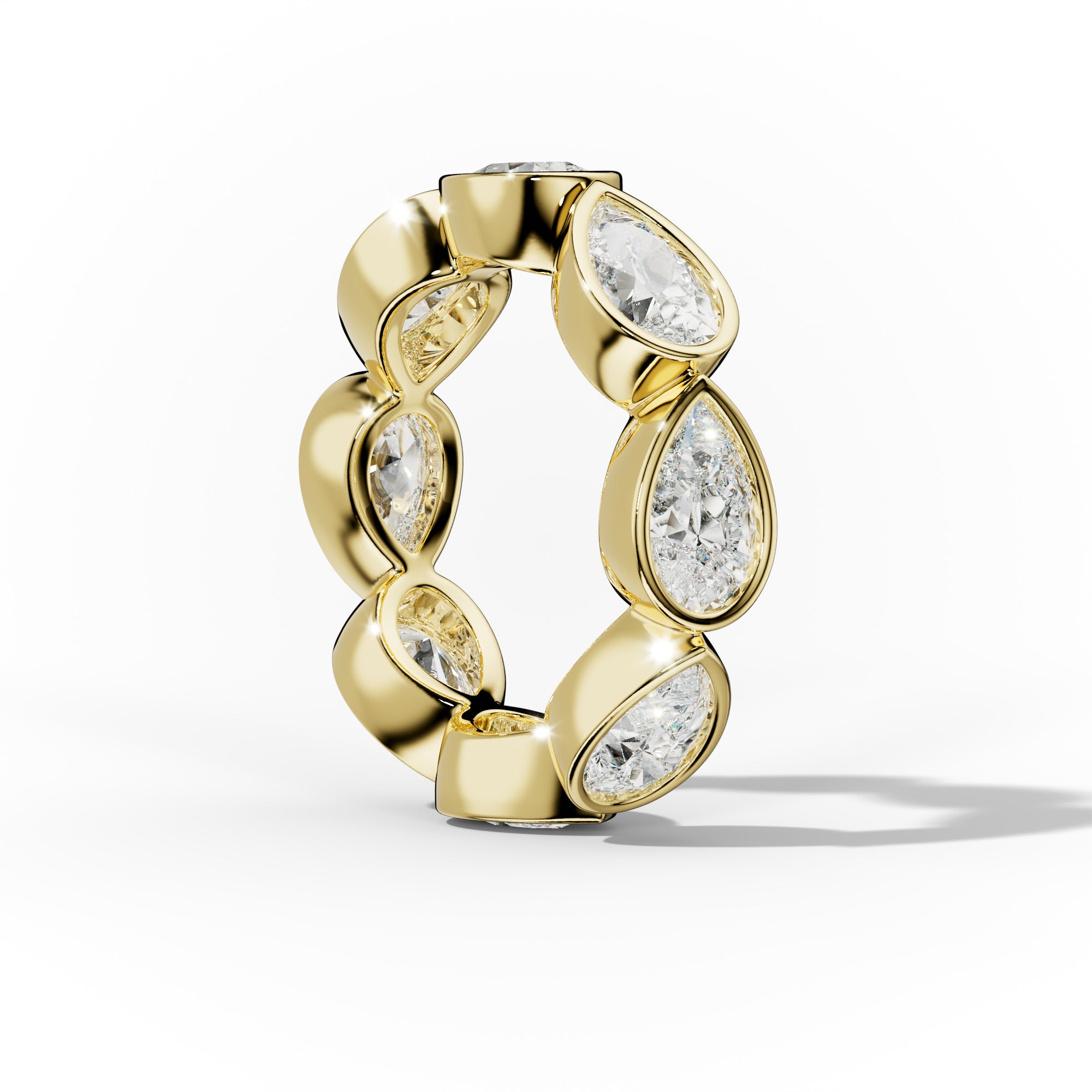 5.0 Carat East West Pear Cut Bezel Set Diamond Eternity Band